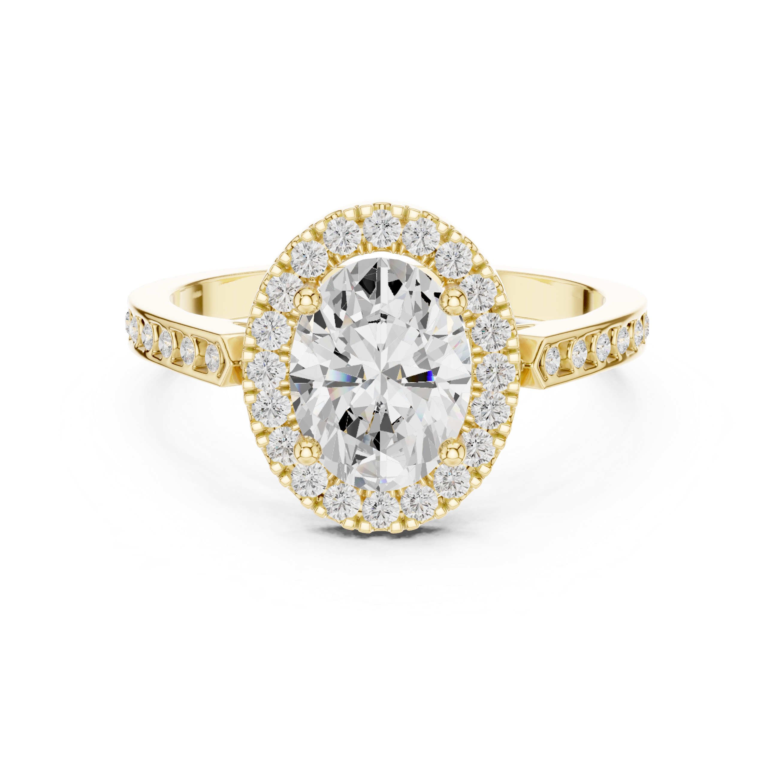 Oval-Cut Diamond Halo Engagement Ring