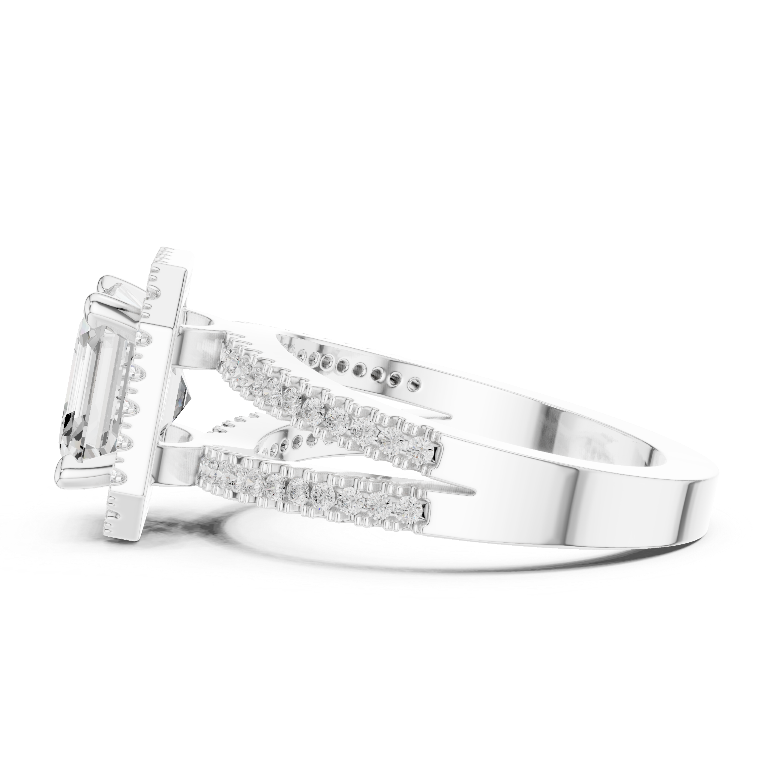 Asscher-Cut Double Halo Engagement Ring