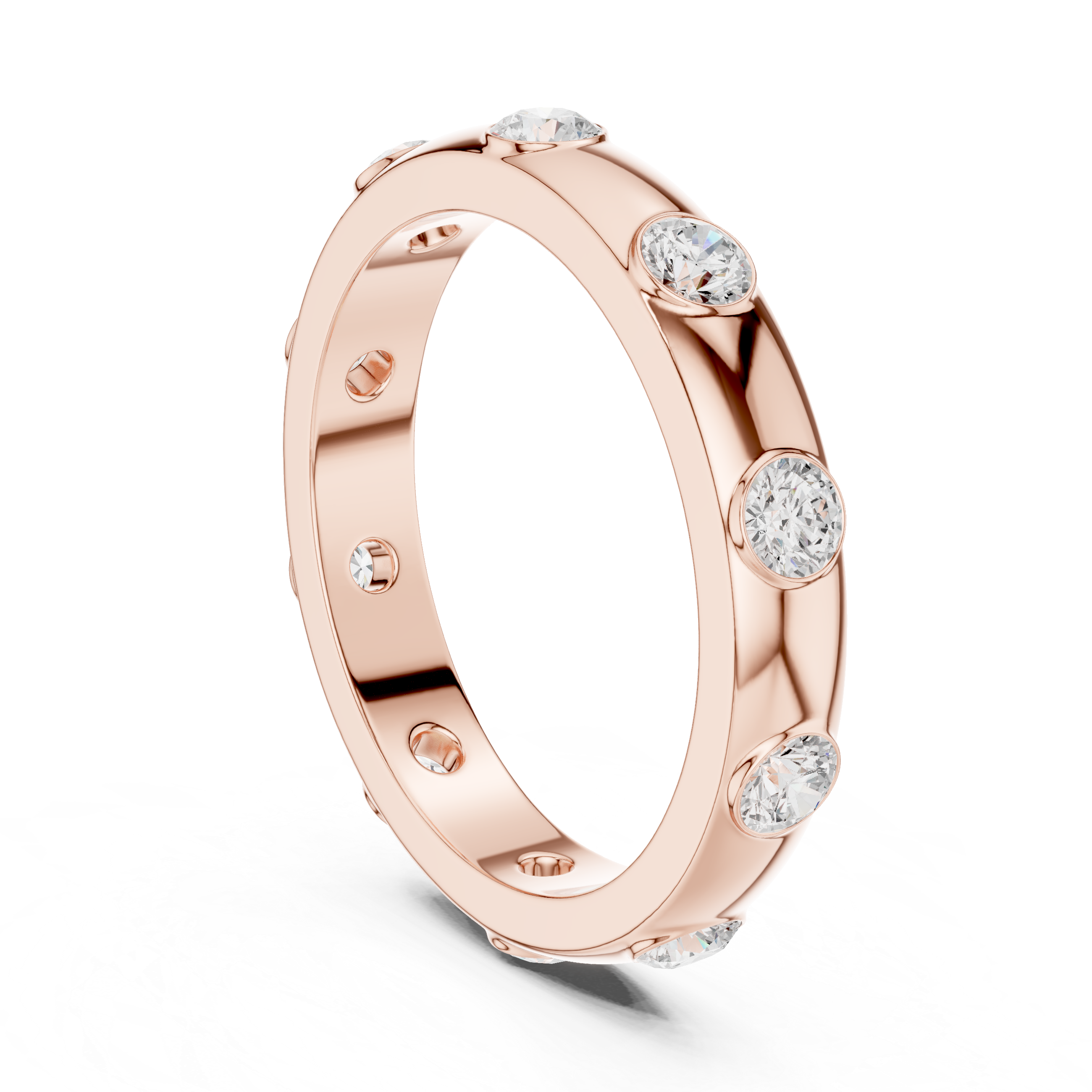 Bezel-Set Round Diamond Eternity Band