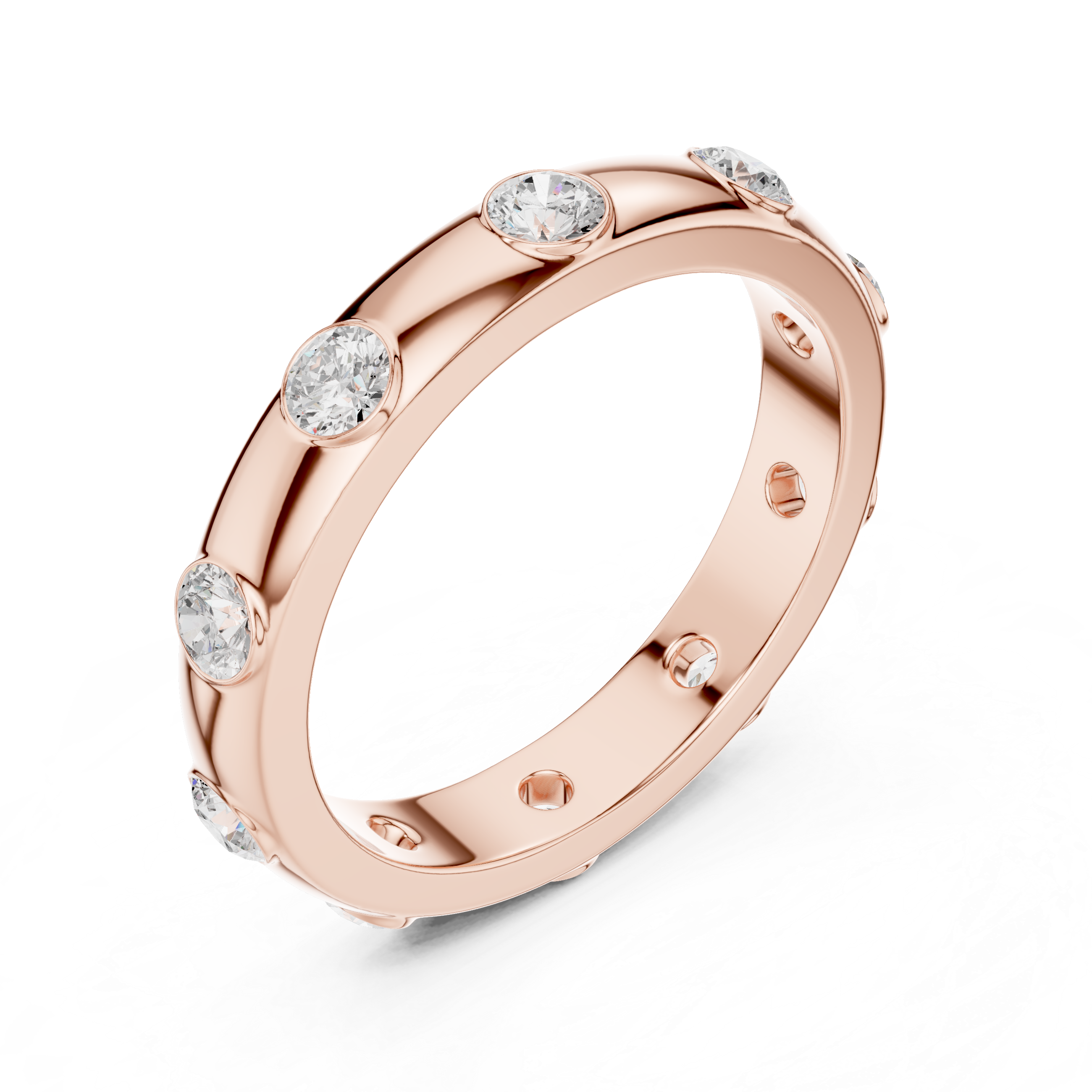 Bezel-Set Round Diamond Eternity Band