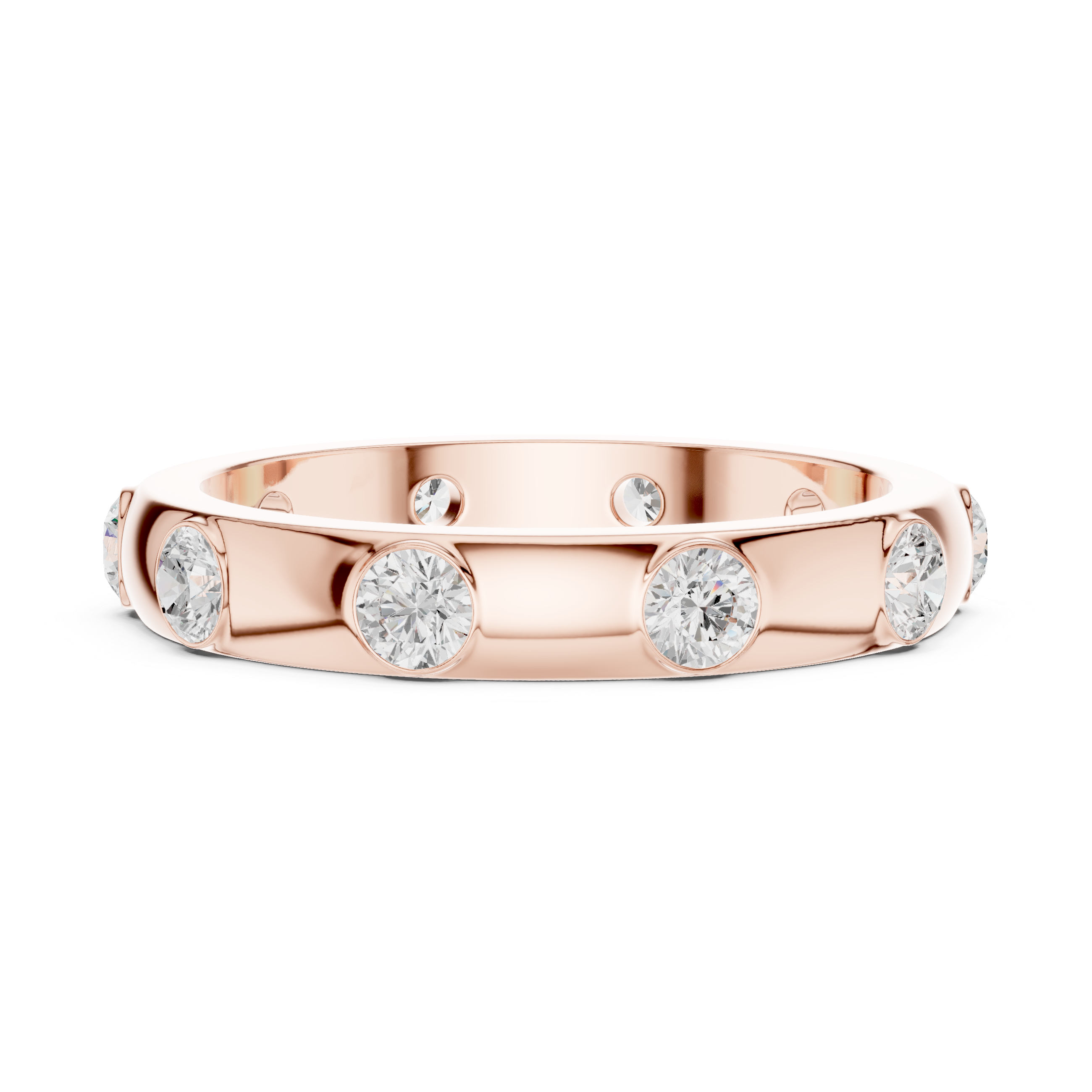 Bezel-Set Round Diamond Eternity Band