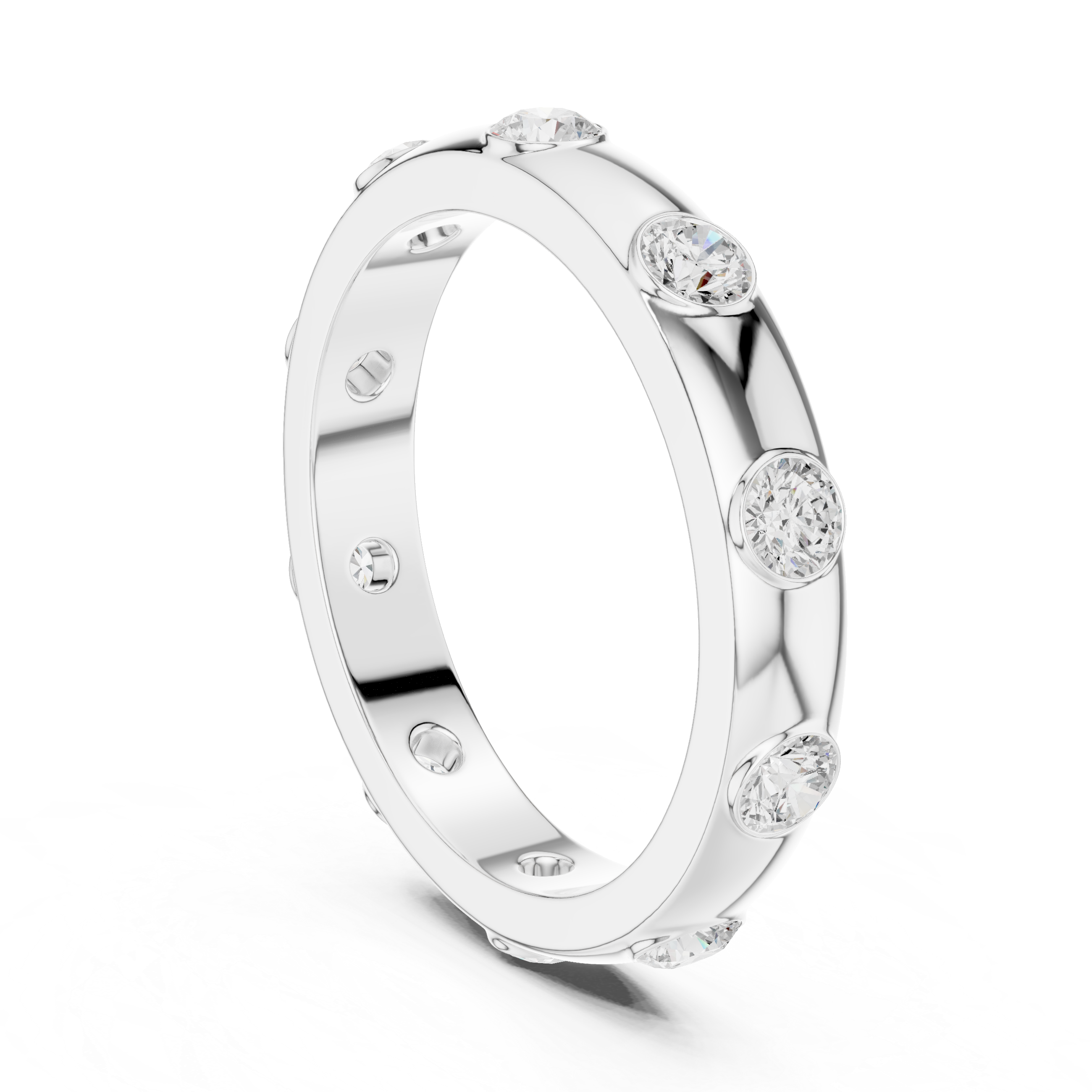 Bezel-Set Round Diamond Eternity Band