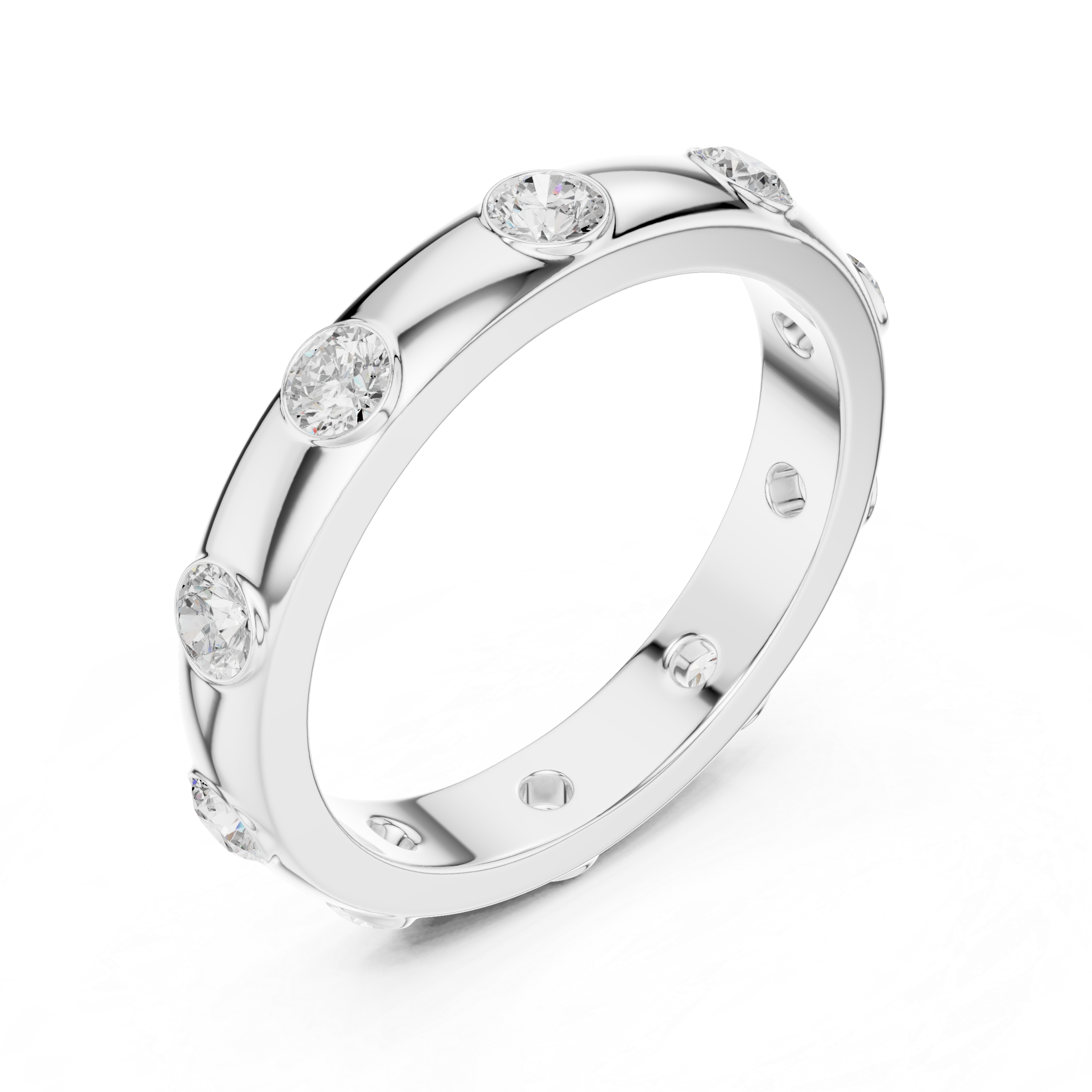 Bezel-Set Round Diamond Eternity Band