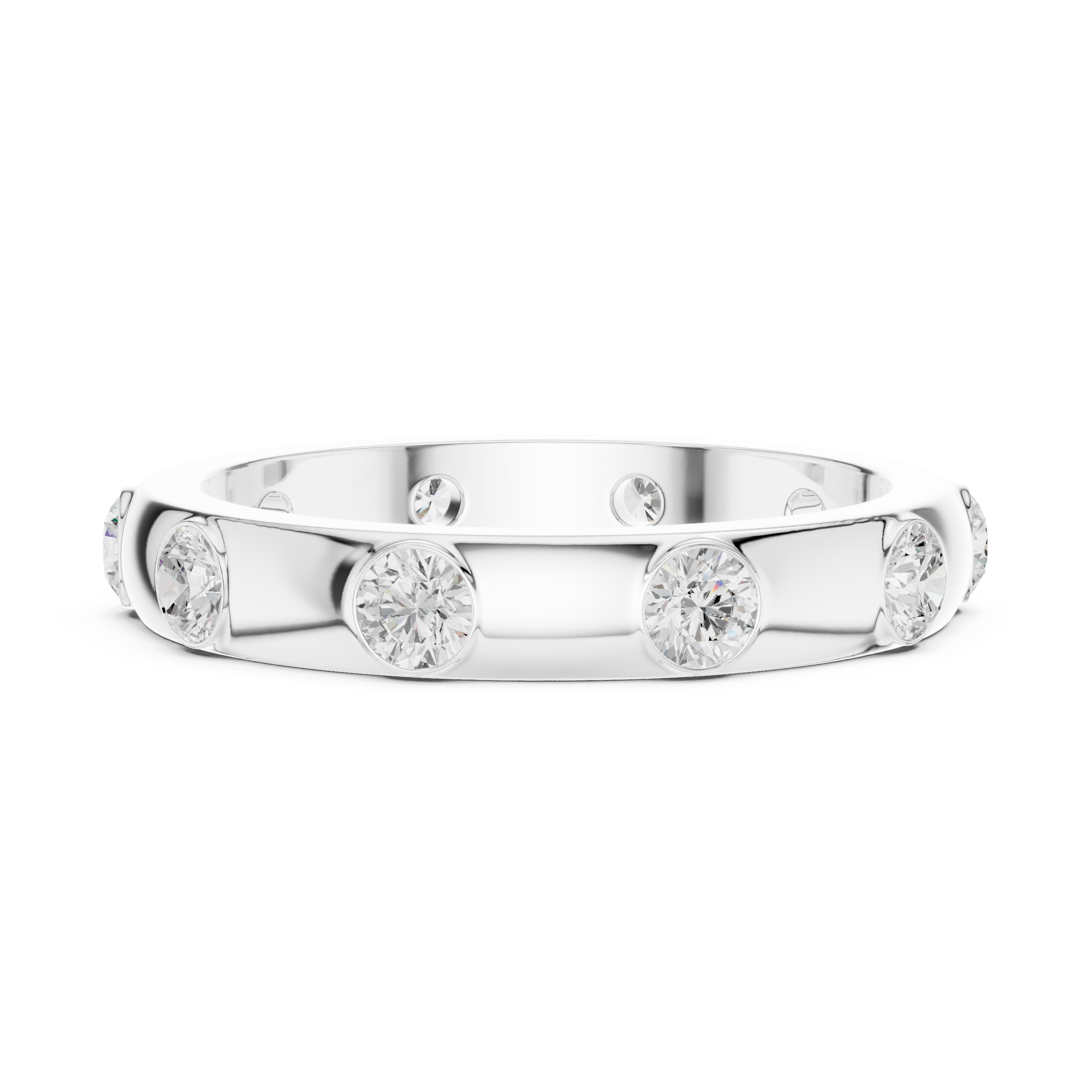 Bezel-Set Round Diamond Eternity Band
