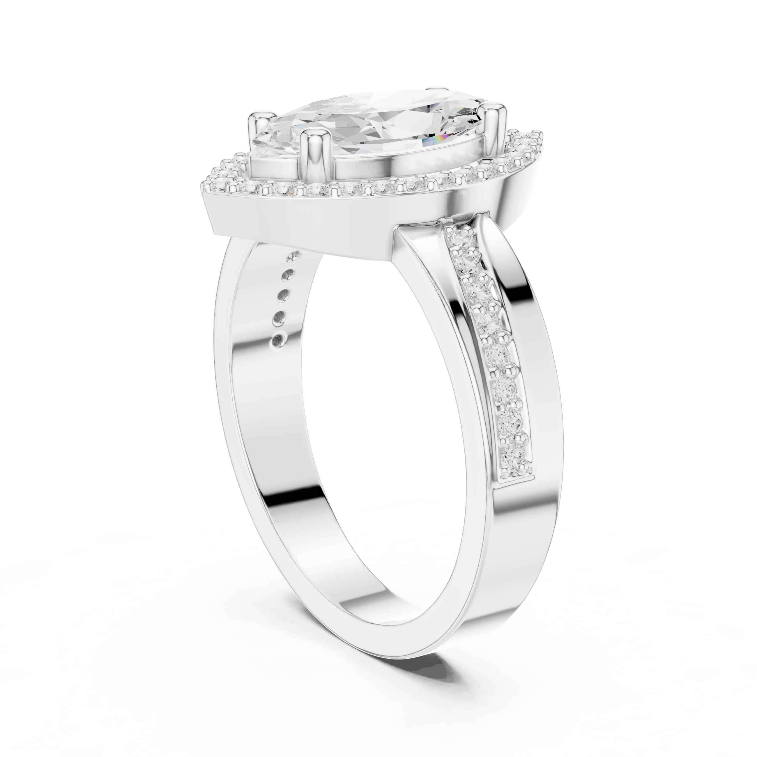 Marquise Halo Diamond Engagement Ring