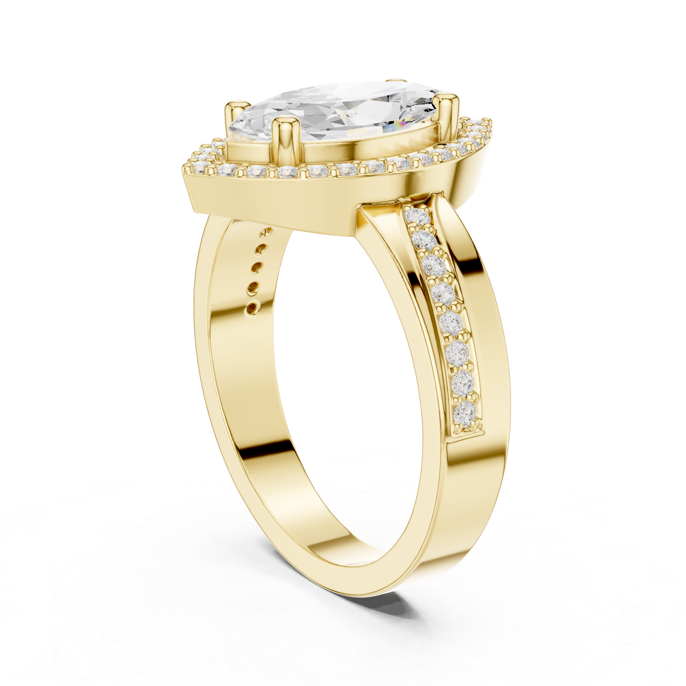 Marquise Halo Diamond Engagement Ring