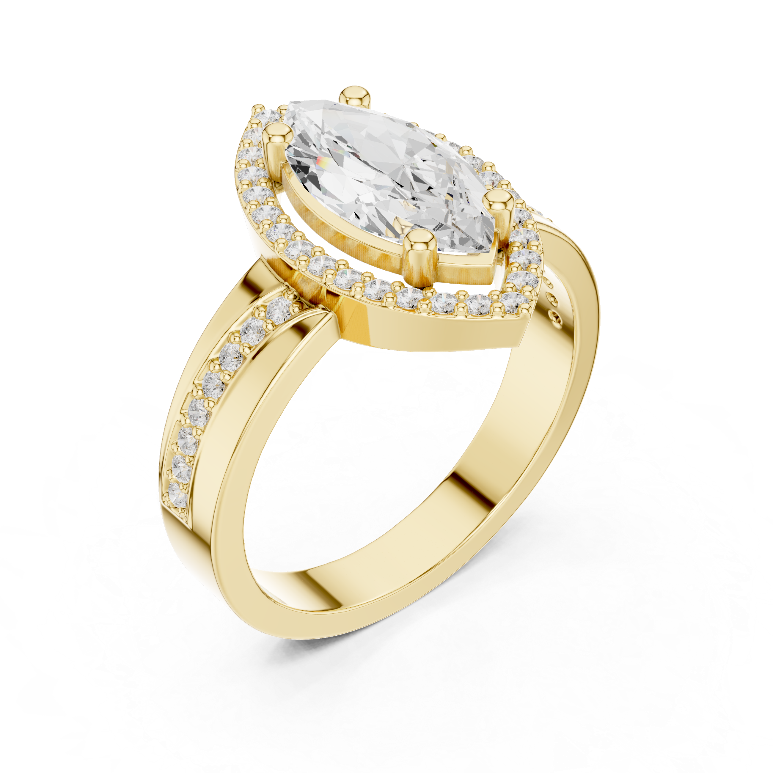Marquise Halo Diamond Engagement Ring