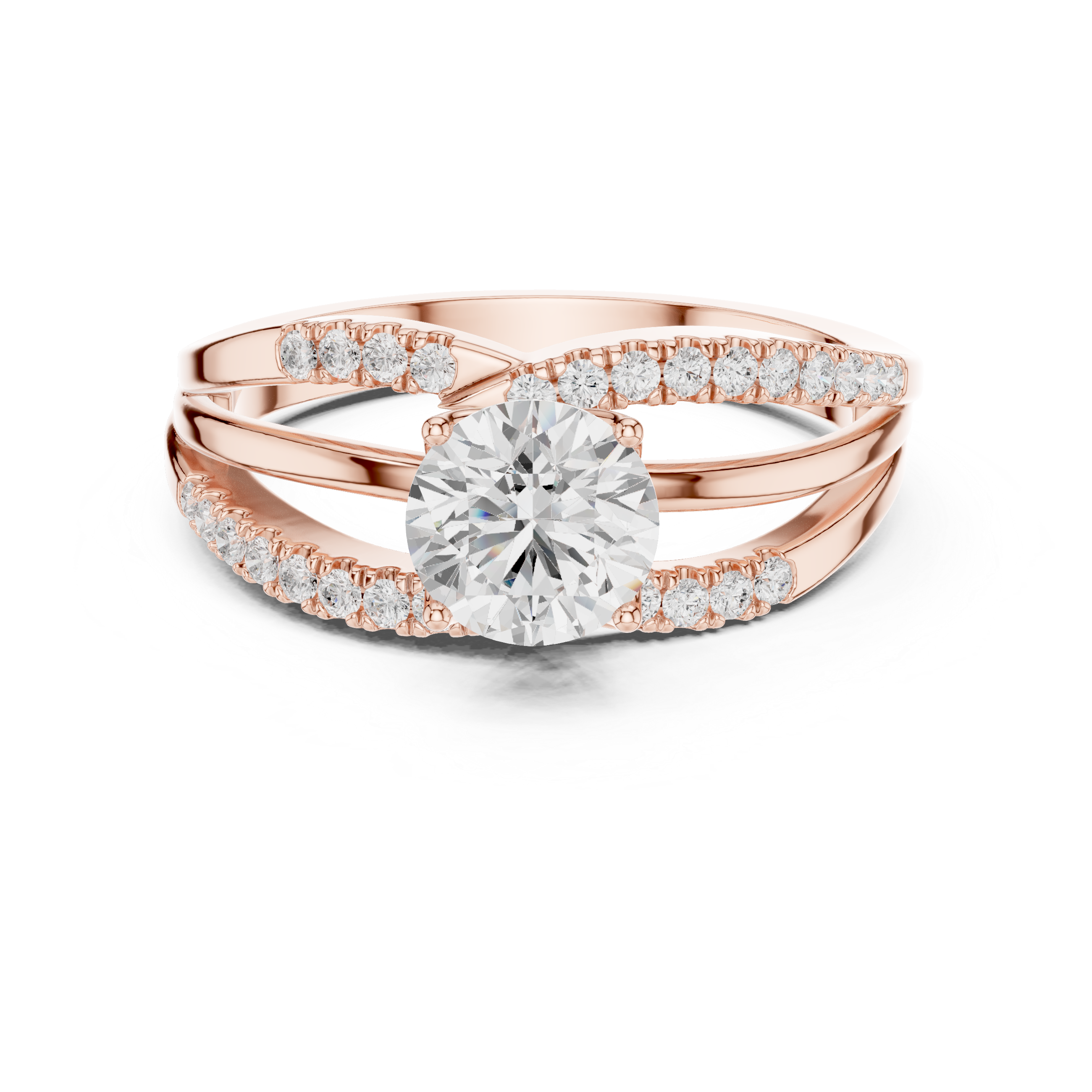 Round Diamond Split-Shank Engagement Ring