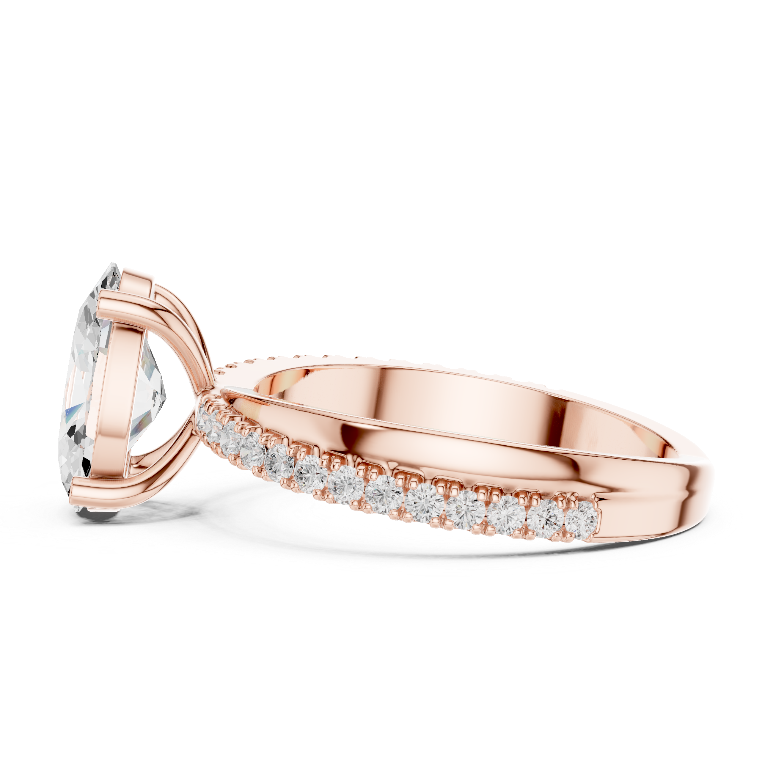 Oval-Cut Twist Pavé Engagement Ring