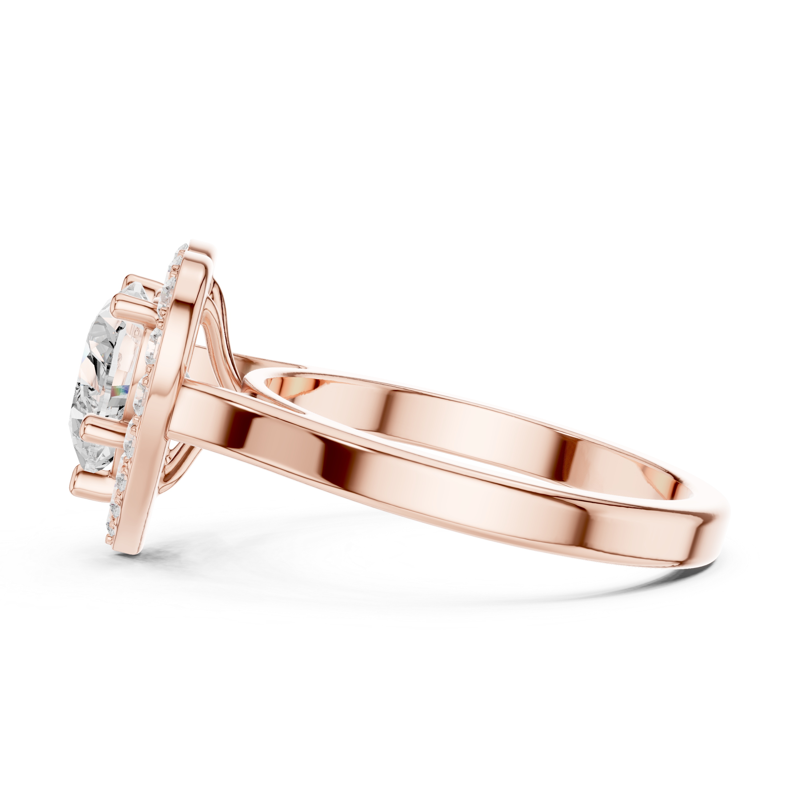 Heart-Cut Diamond Halo Engagement Ring