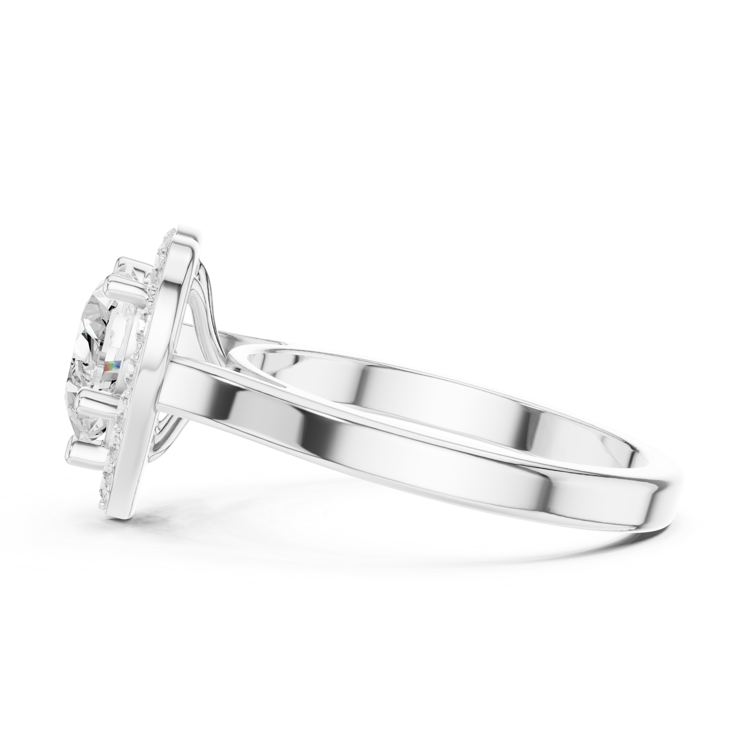 Heart-Cut Diamond Halo Engagement Ring
