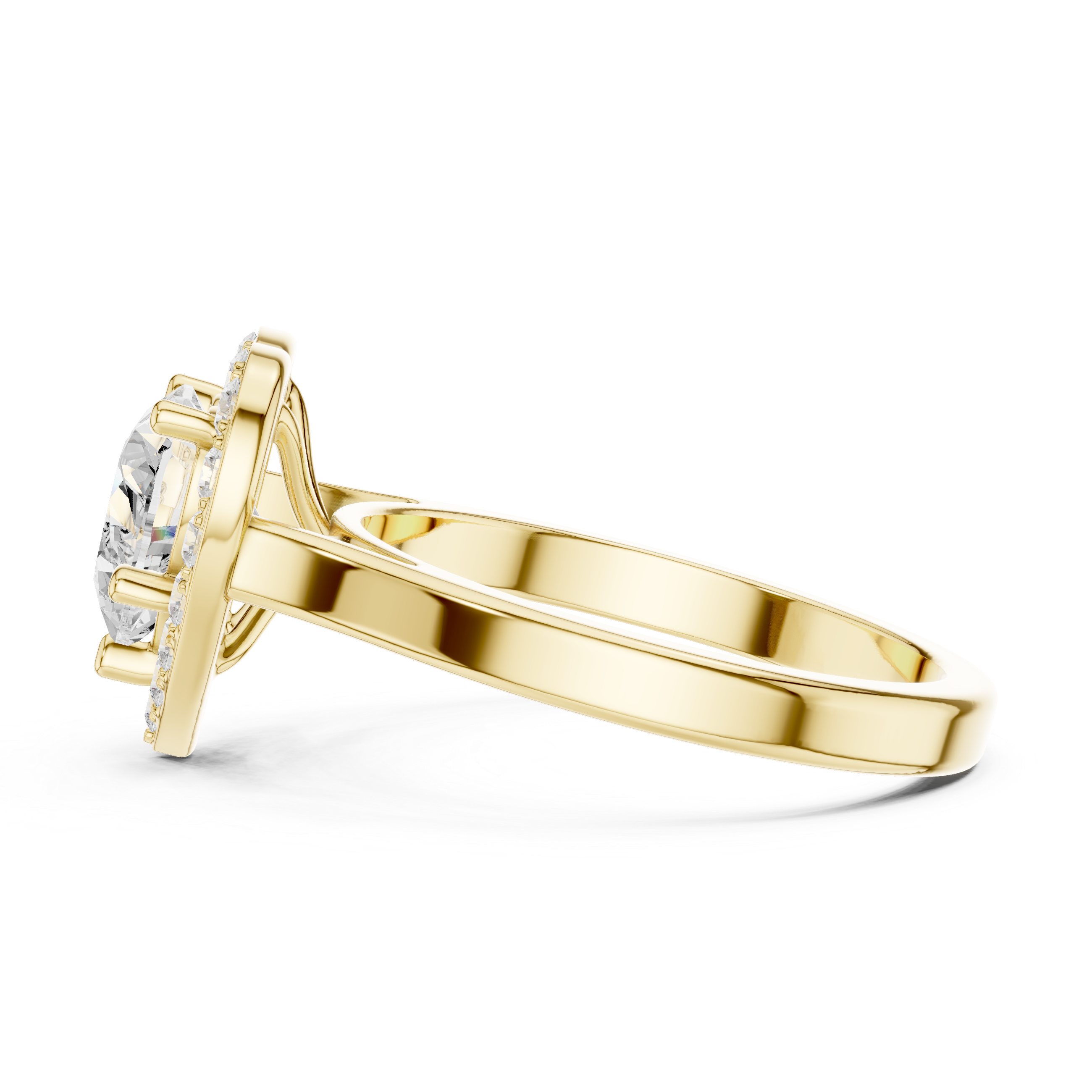 Heart-Cut Diamond Halo Engagement Ring