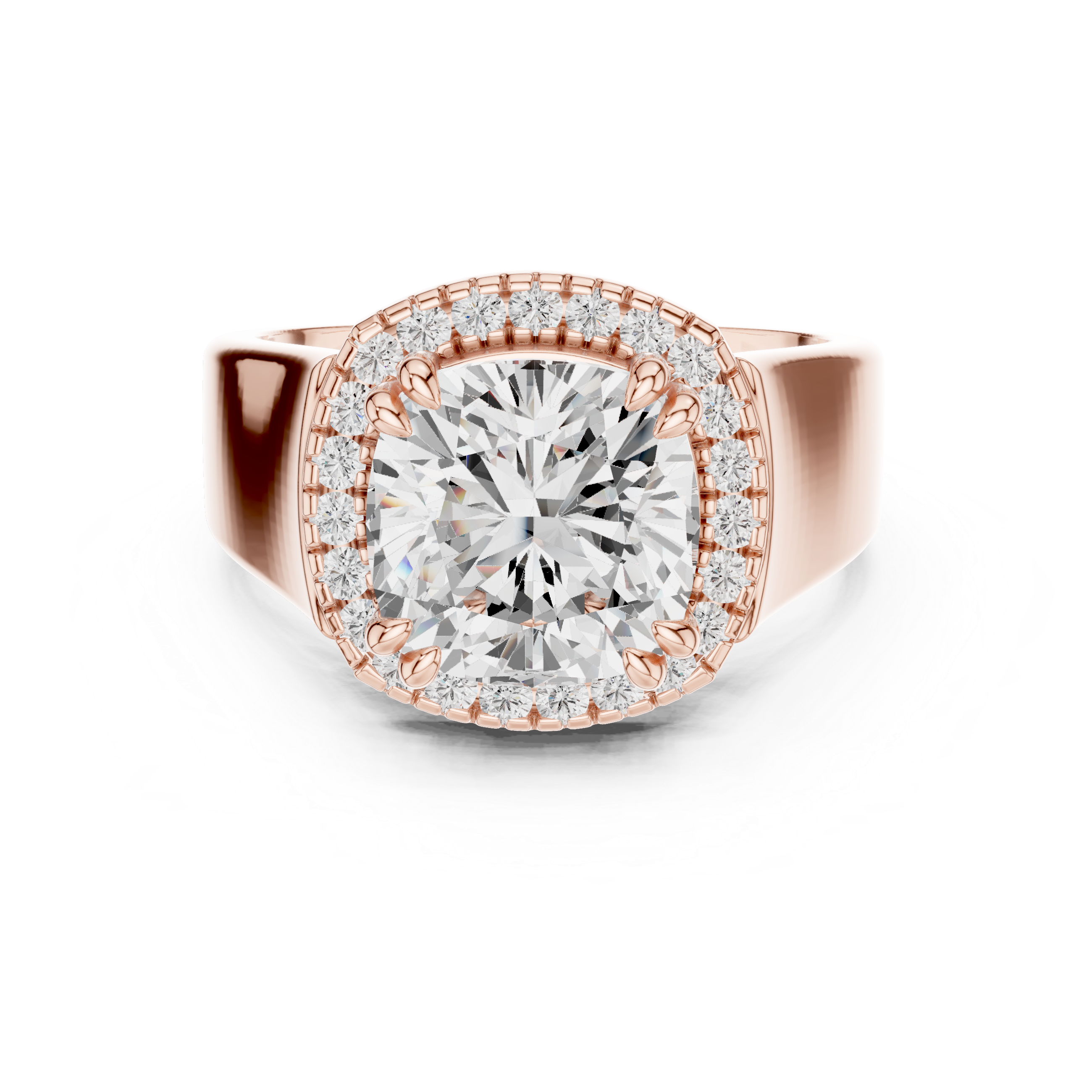 Cushion Halo Statement Ring
