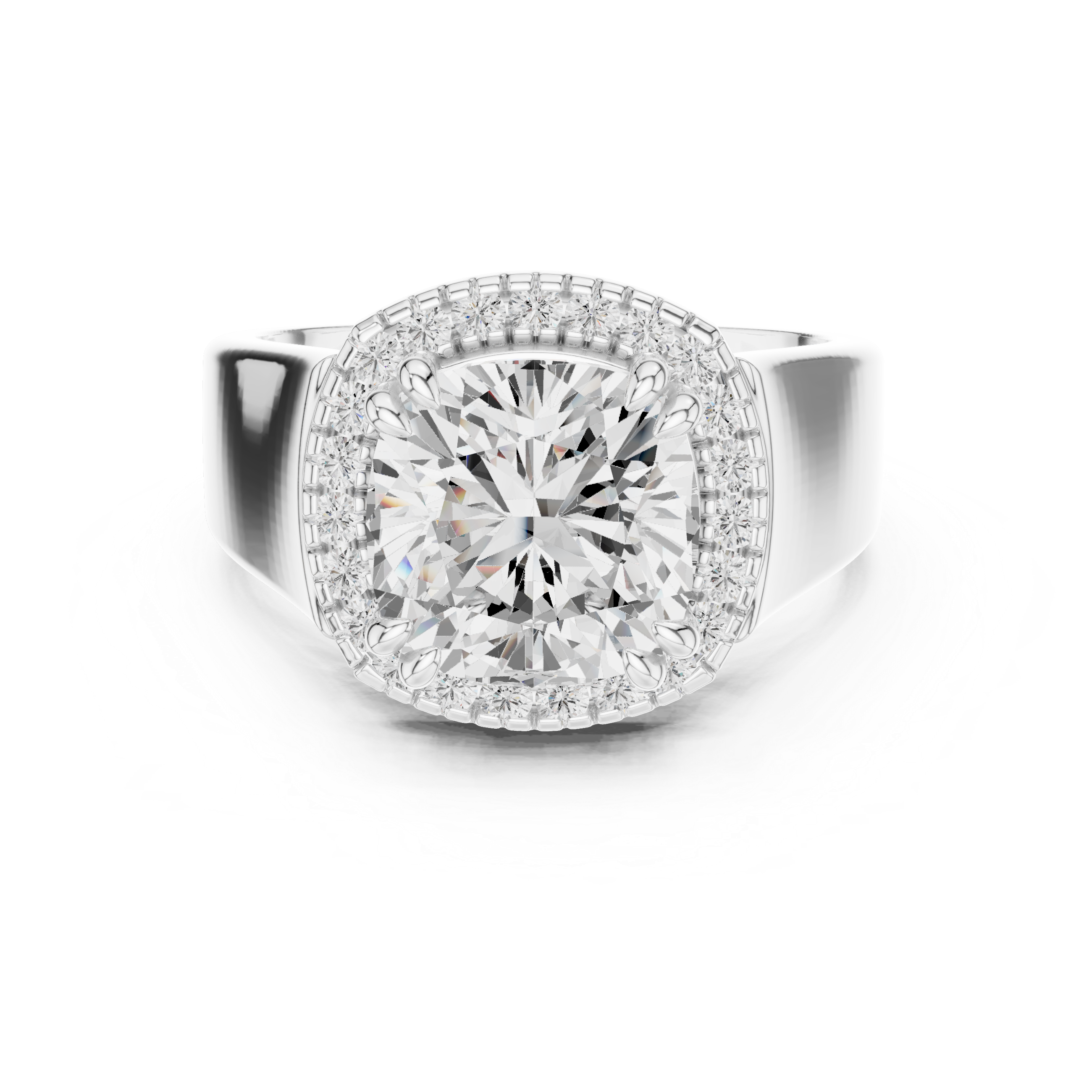Cushion Halo Statement Ring