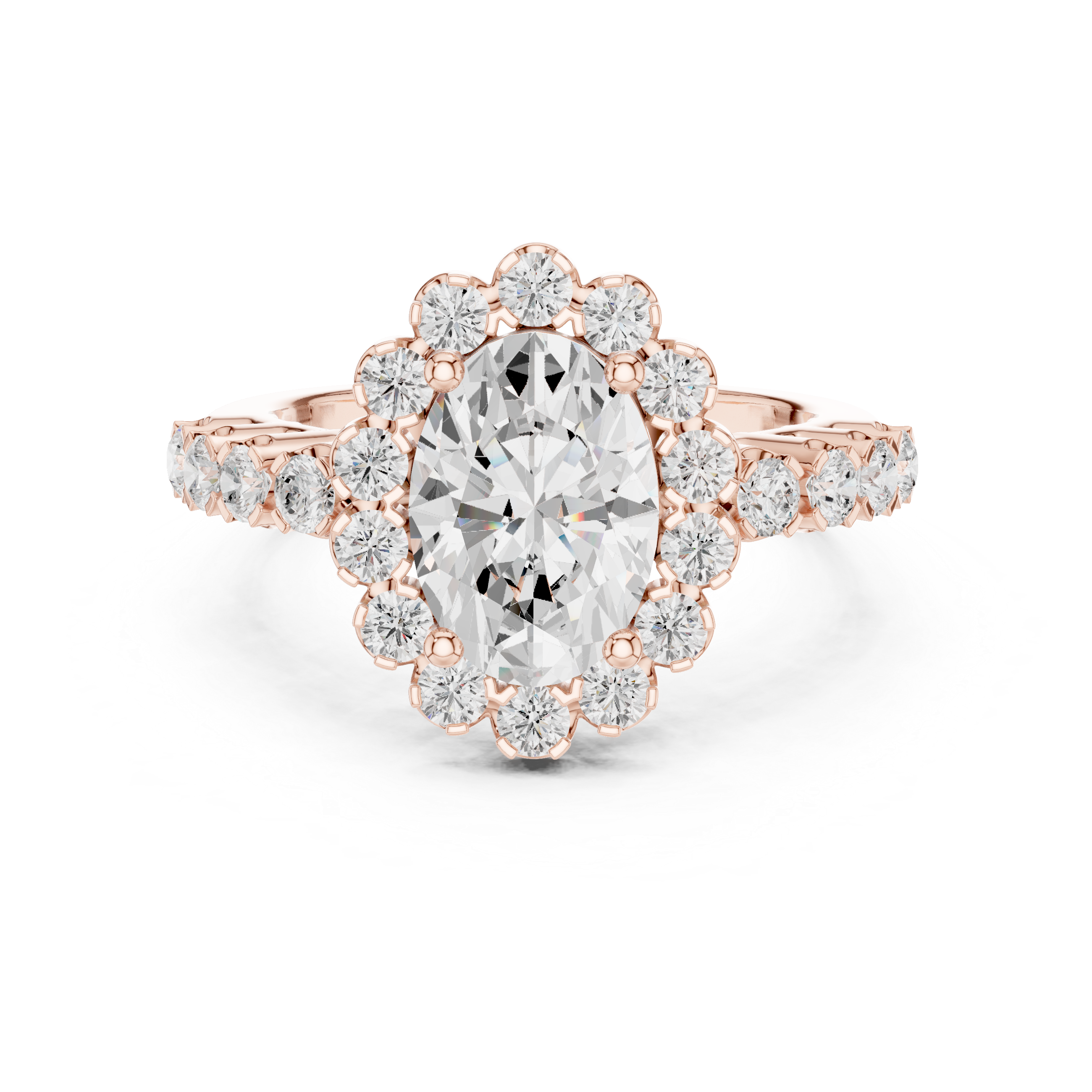 Oval Halo Diamond Engagement Ring