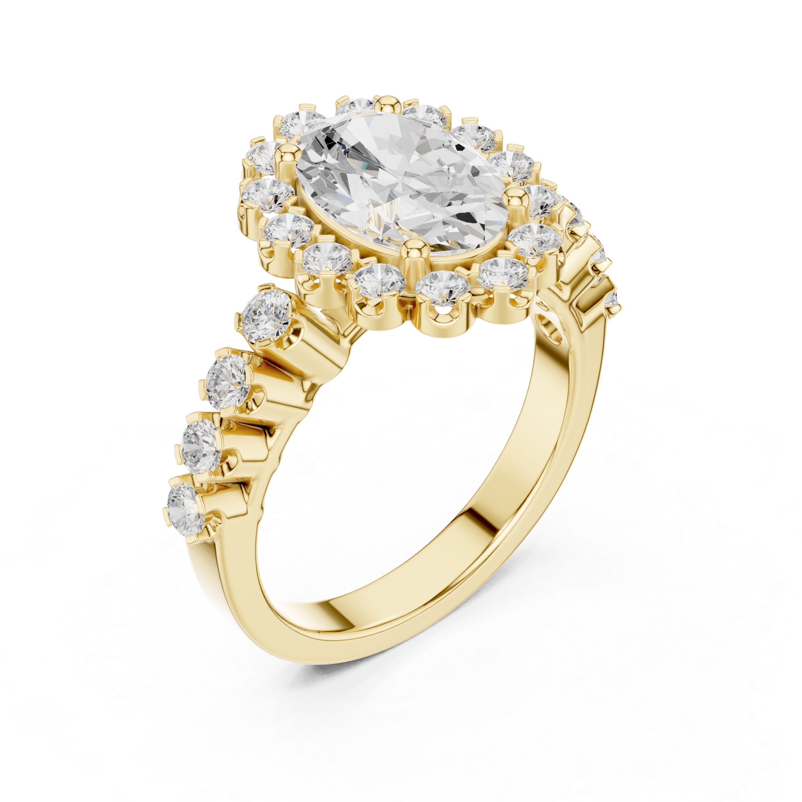 Oval Halo Diamond Engagement Ring