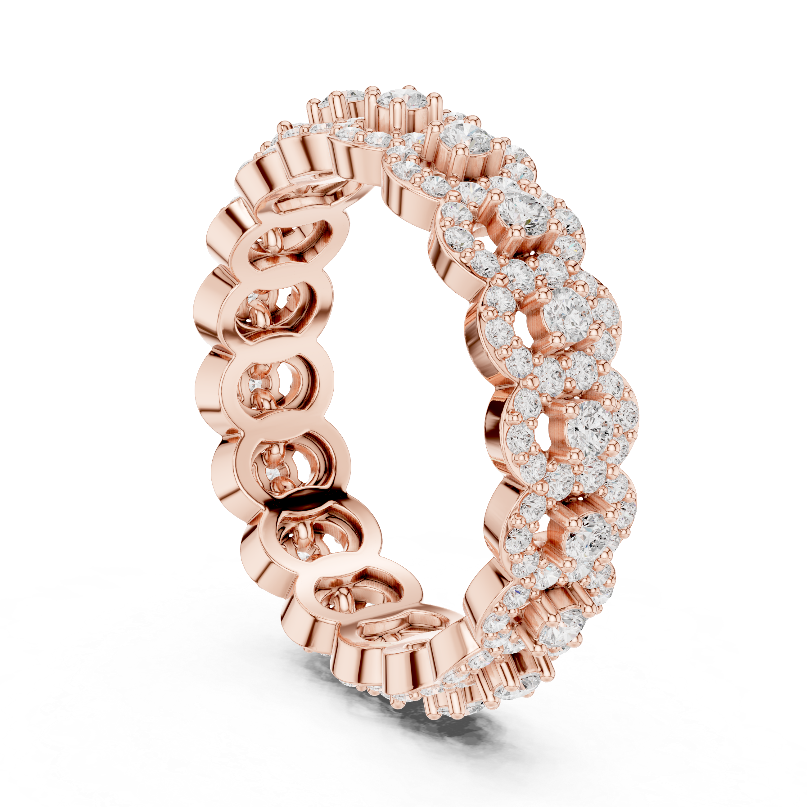 Floral Cluster Diamond Eternity Ring