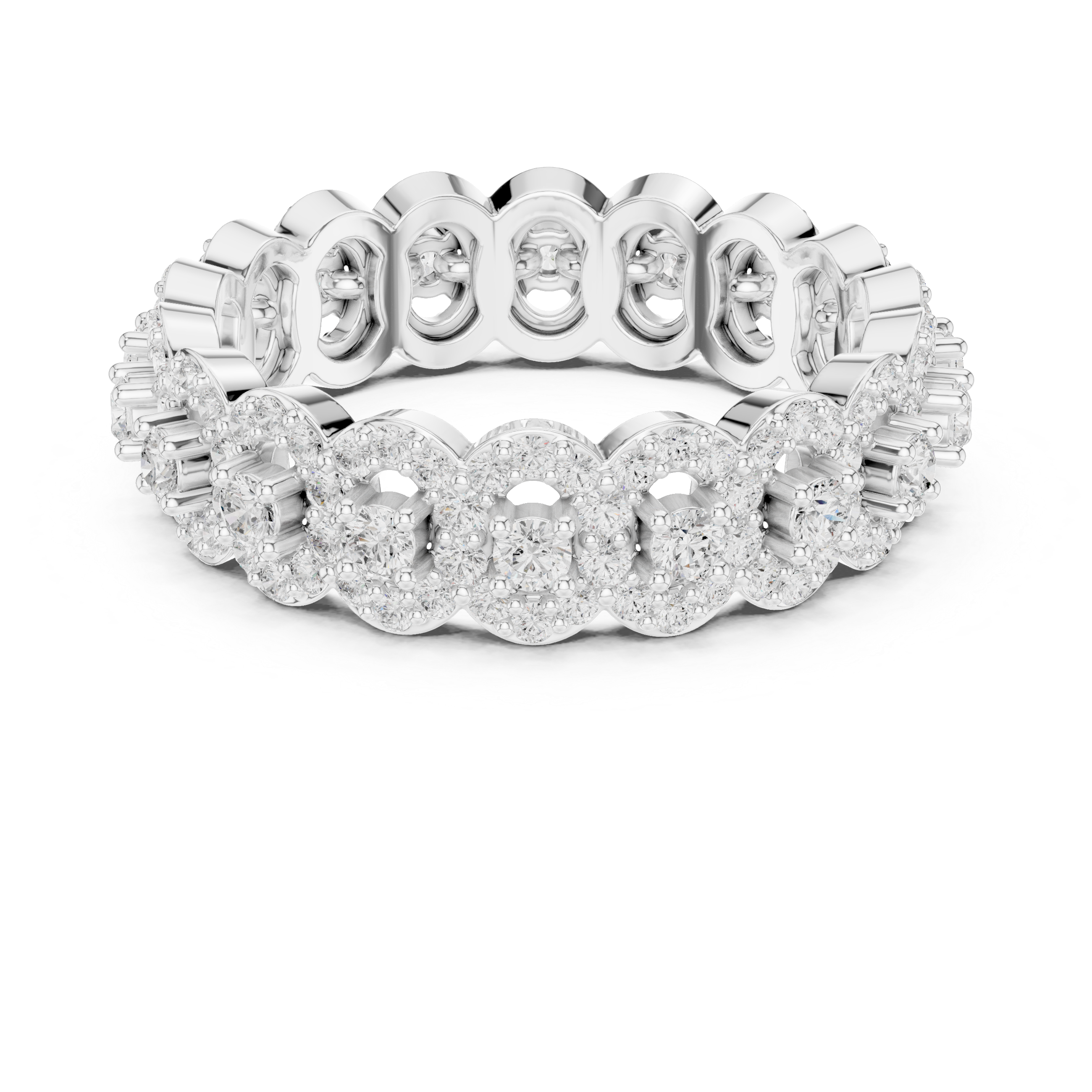 Floral Cluster Diamond Eternity Ring