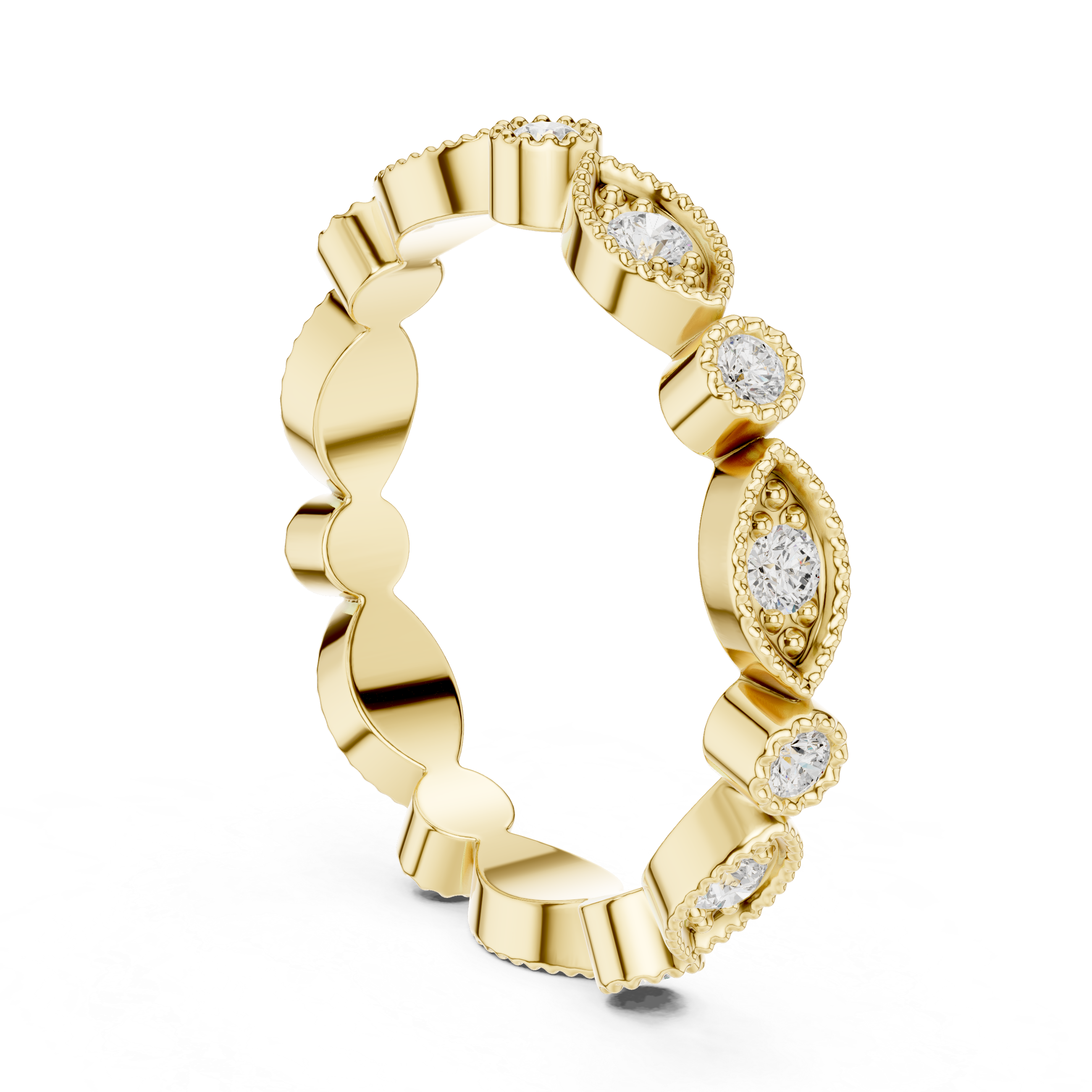 Vintage Milgrain Diamond Eternity Band