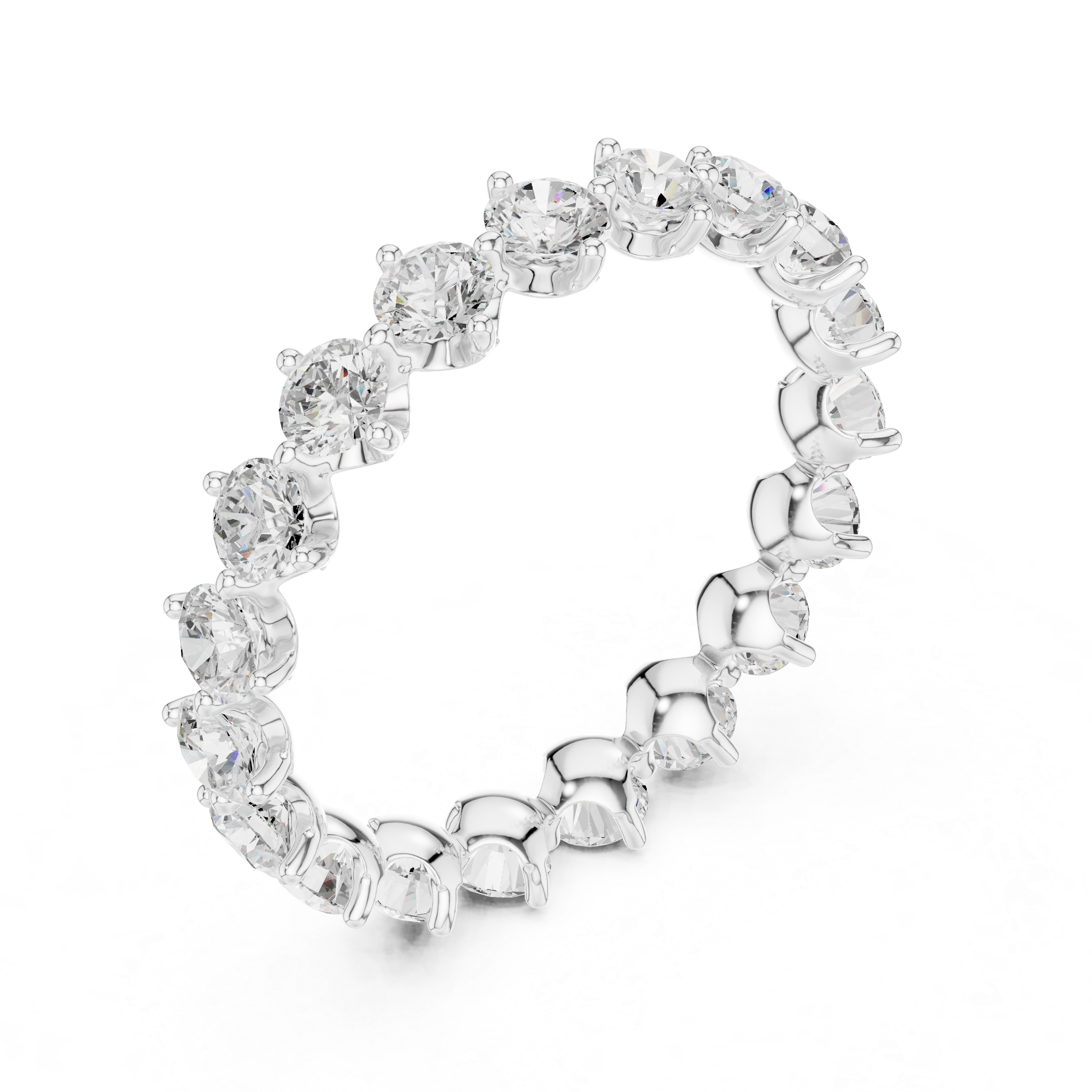 Round Diamond Eternity Wedding Band