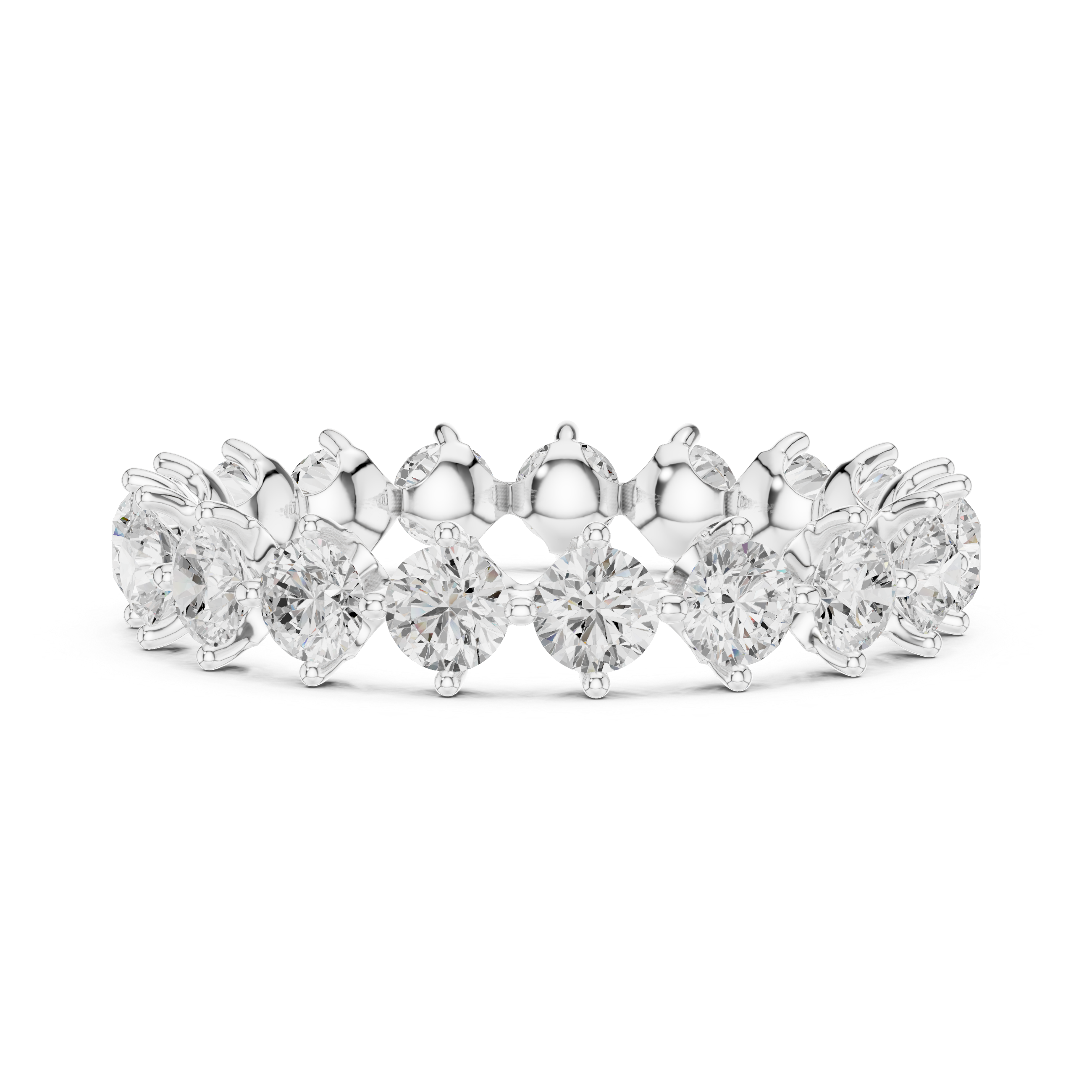 Round Diamond Eternity Wedding Band
