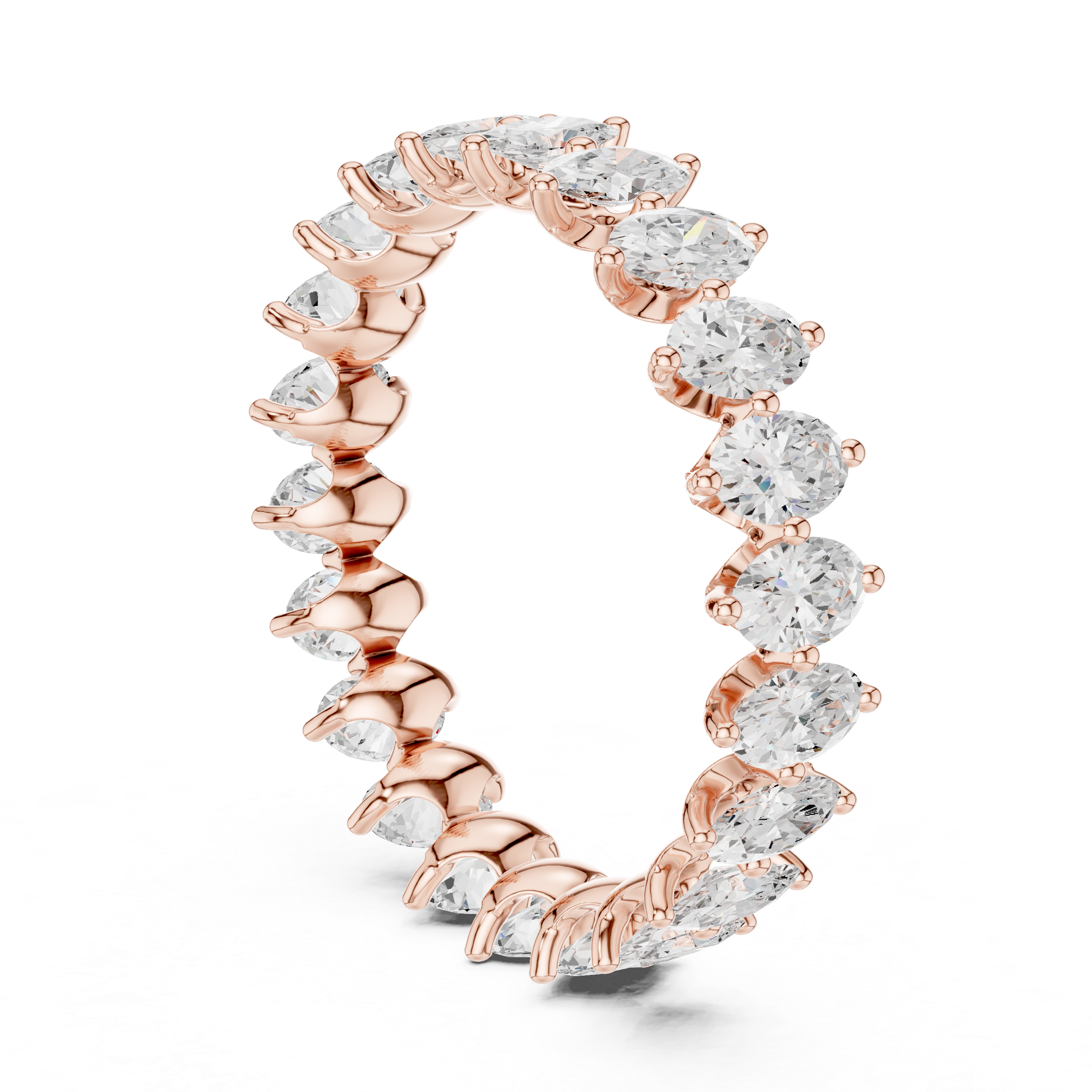 Oval Diamond Eternity Wedding Band