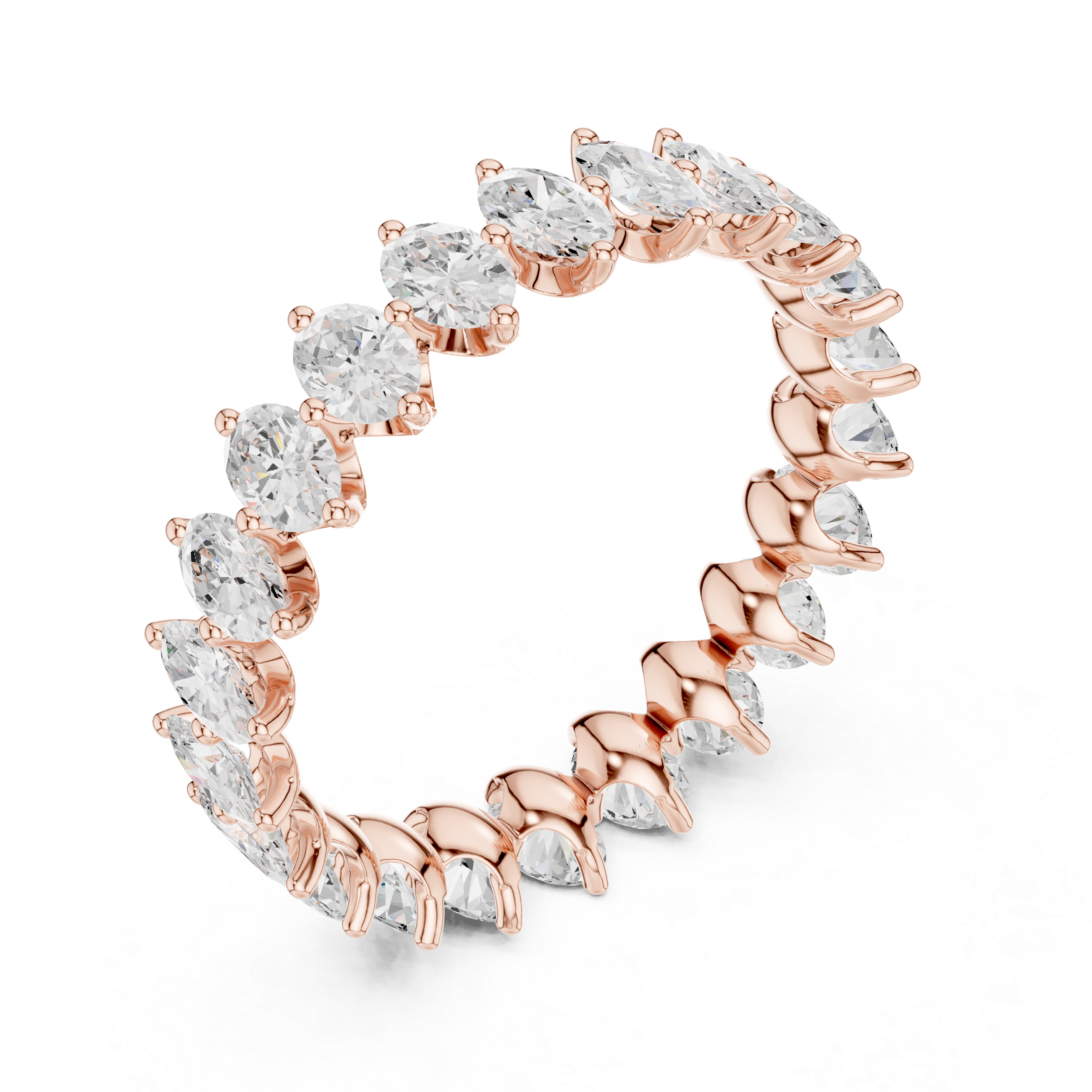 Oval Diamond Eternity Wedding Band