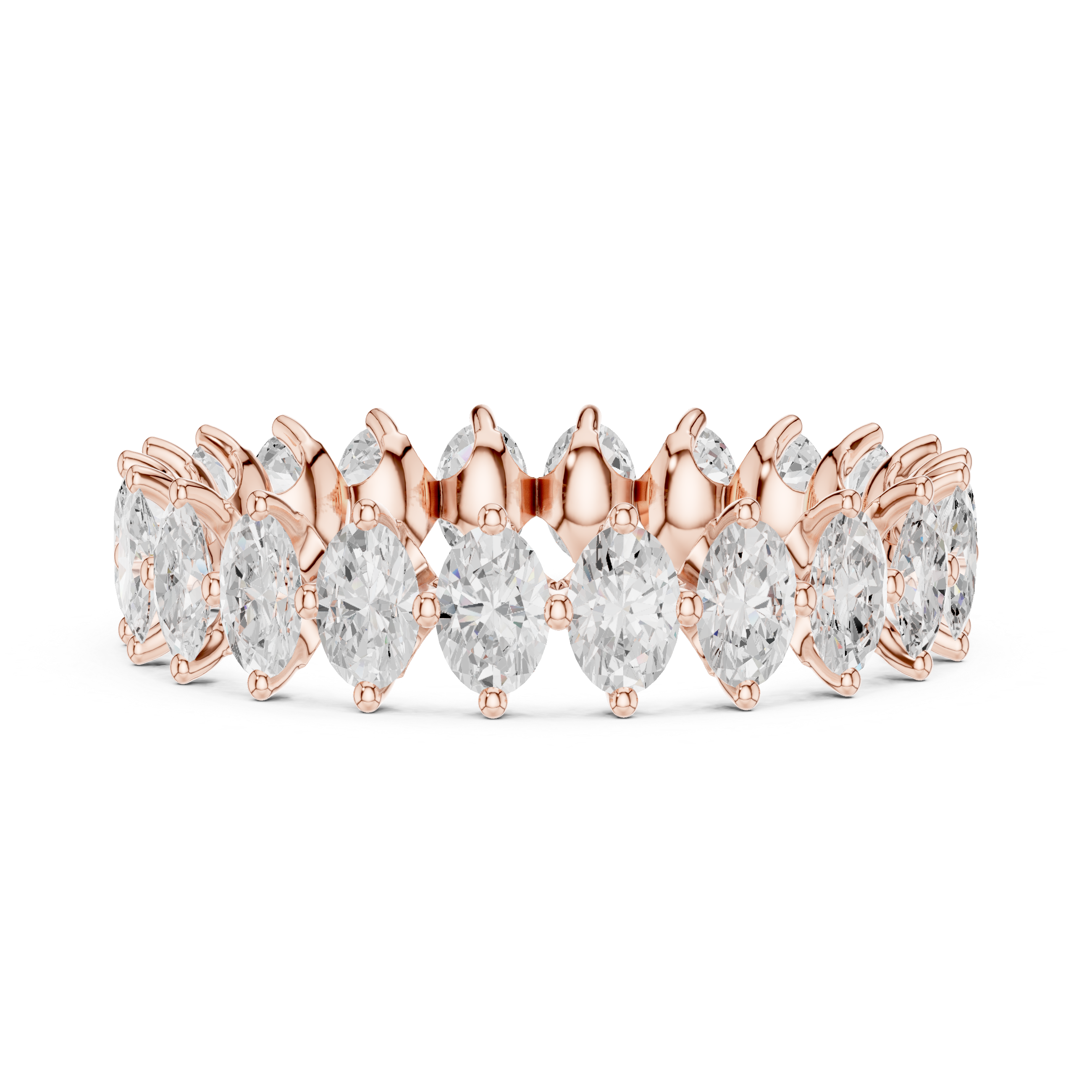 Oval Diamond Eternity Wedding Band