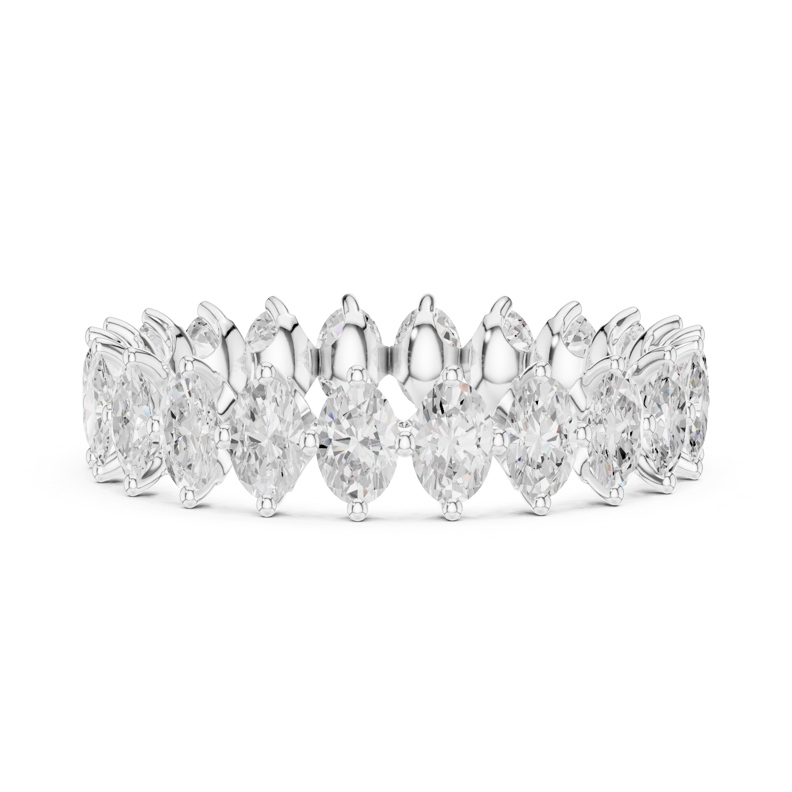 Oval Diamond Eternity Wedding Band