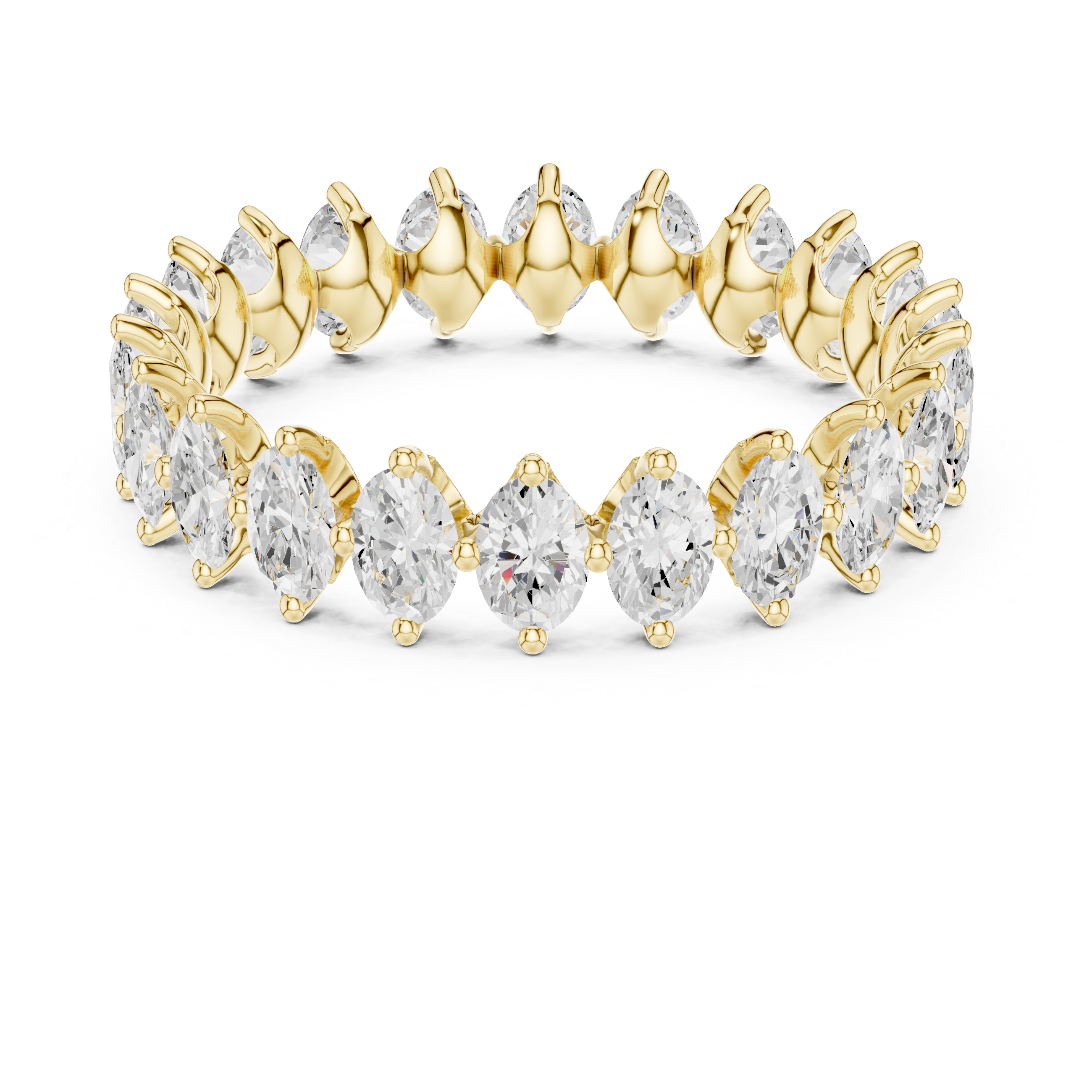 Oval Diamond Eternity Wedding Band