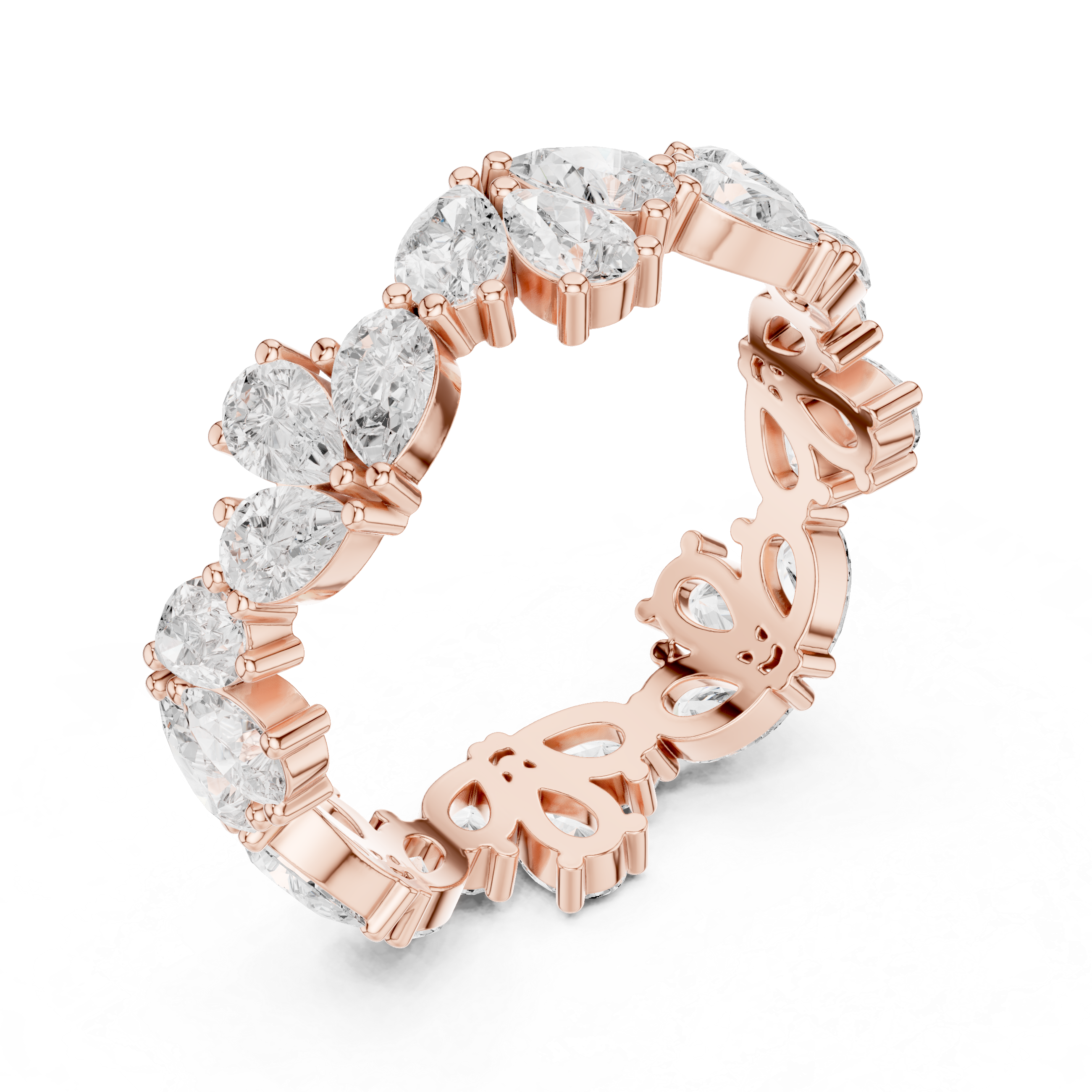 Pear Diamond Eternity Wedding Band