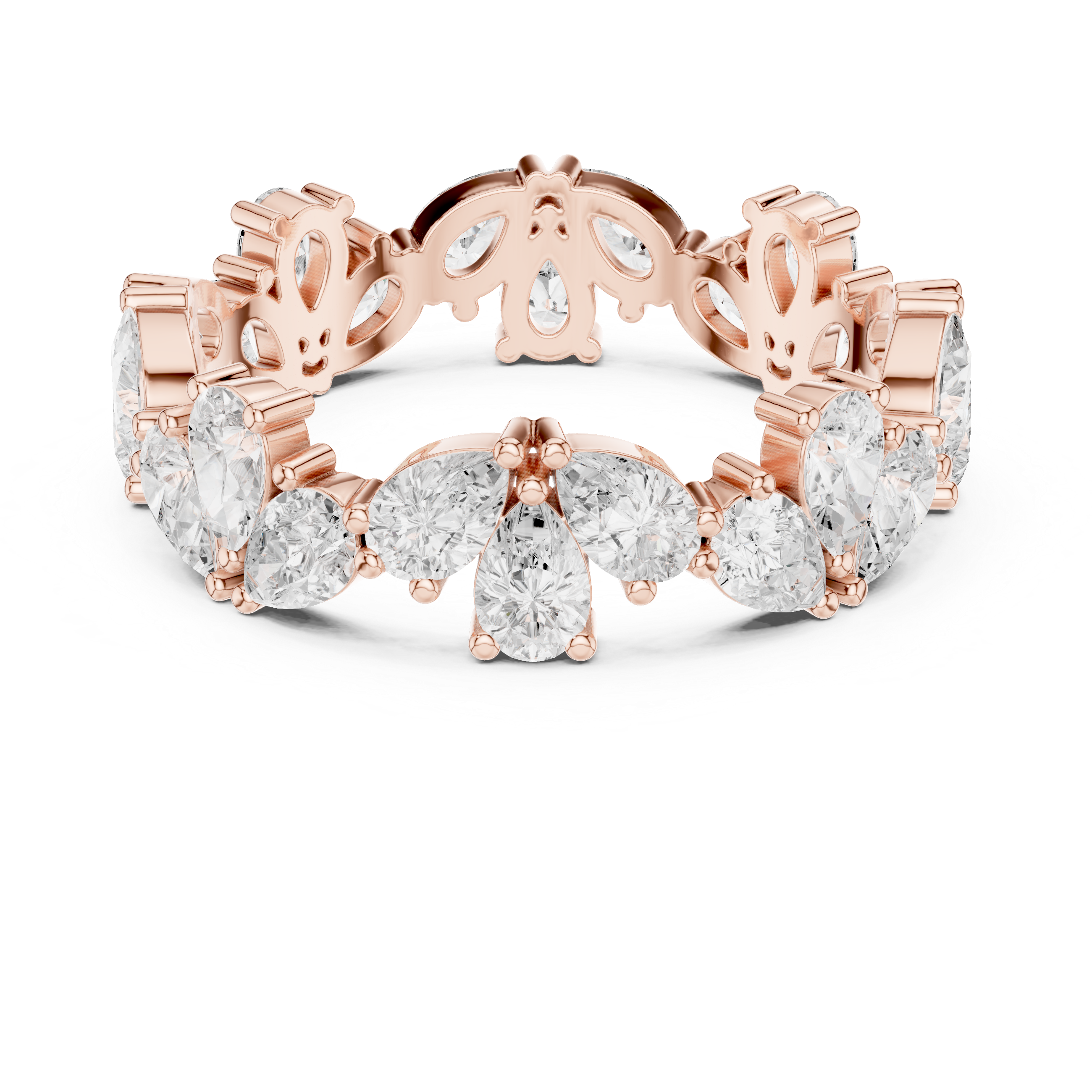 Pear Diamond Eternity Wedding Band