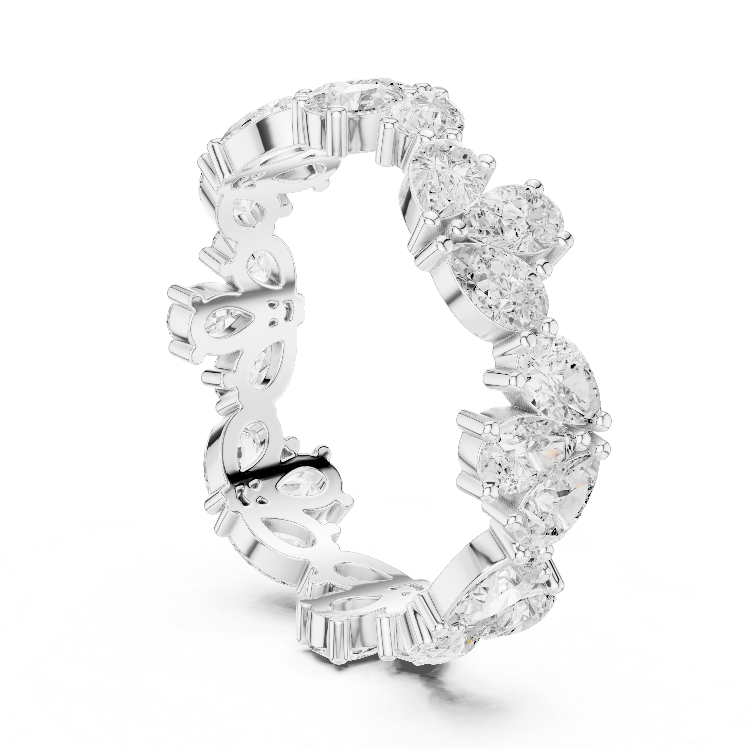 Pear Diamond Eternity Wedding Band
