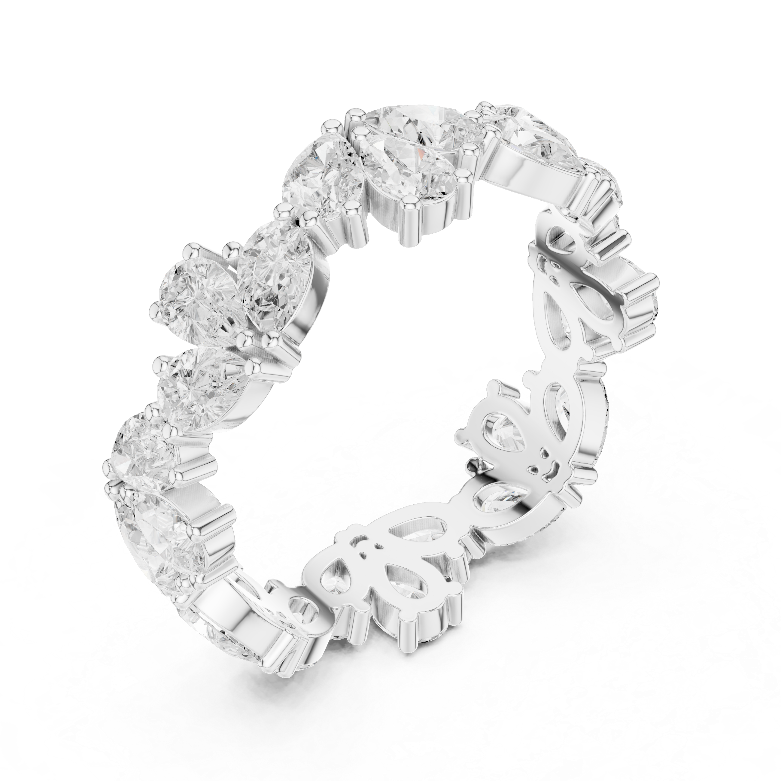 Pear Diamond Eternity Wedding Band