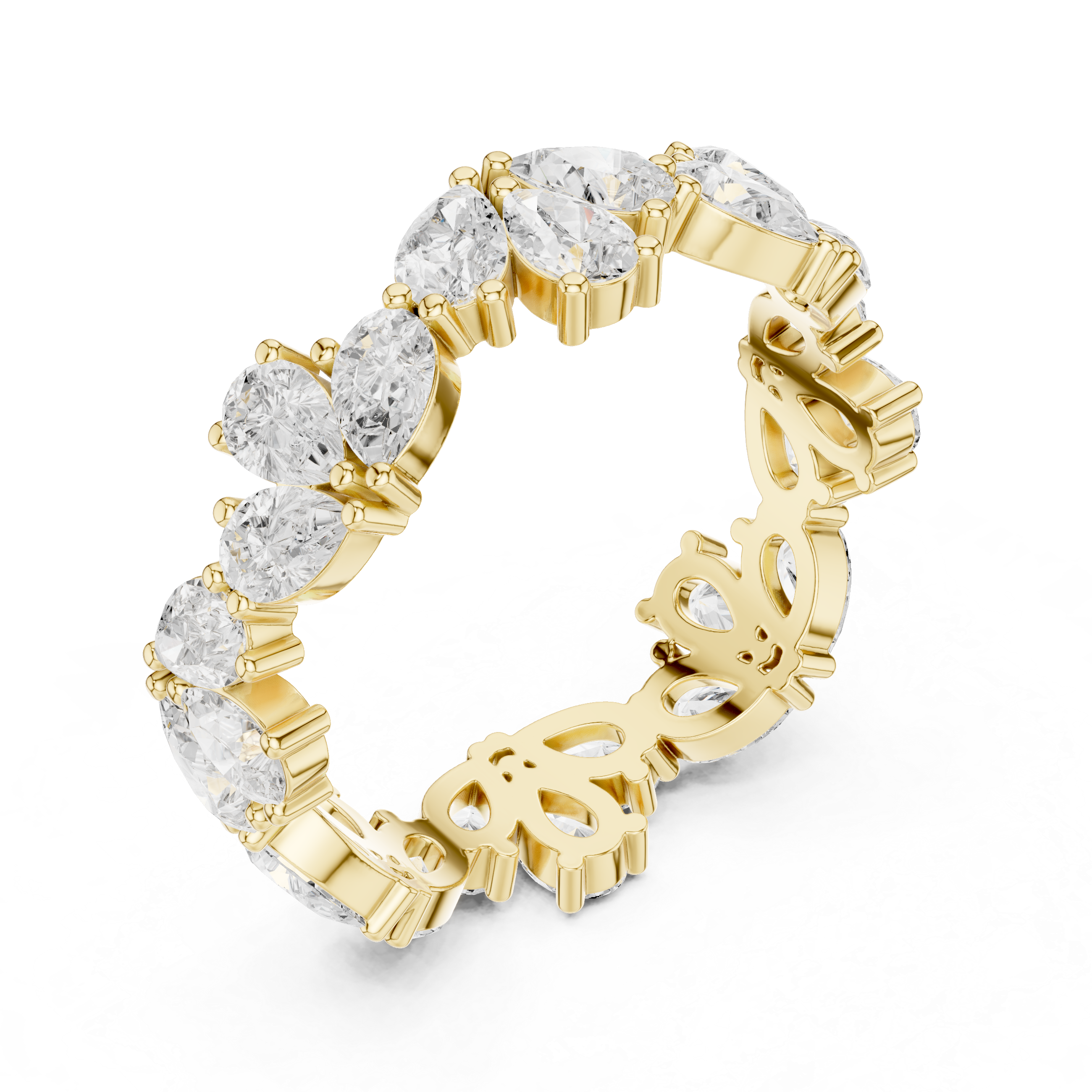 Pear Diamond Eternity Wedding Band