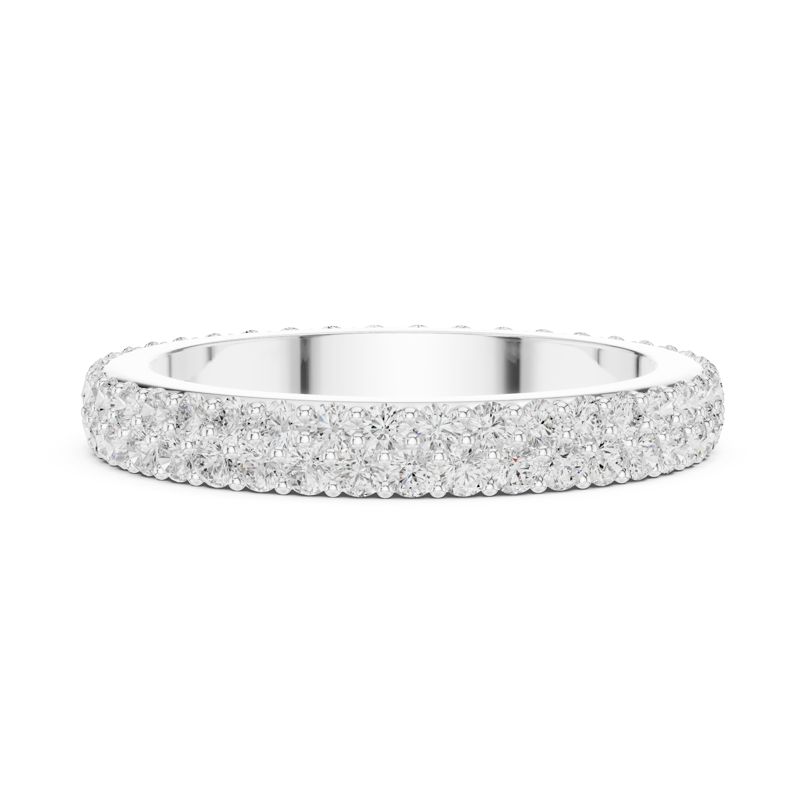 Double Row Diamond Pavé Wedding Band