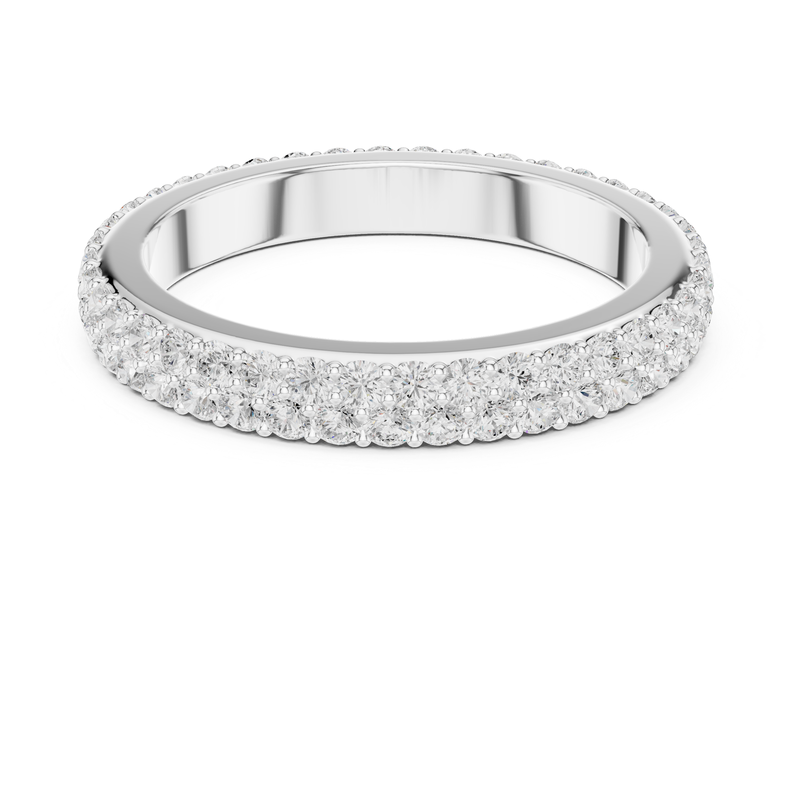 Double Row Diamond Pavé Wedding Band