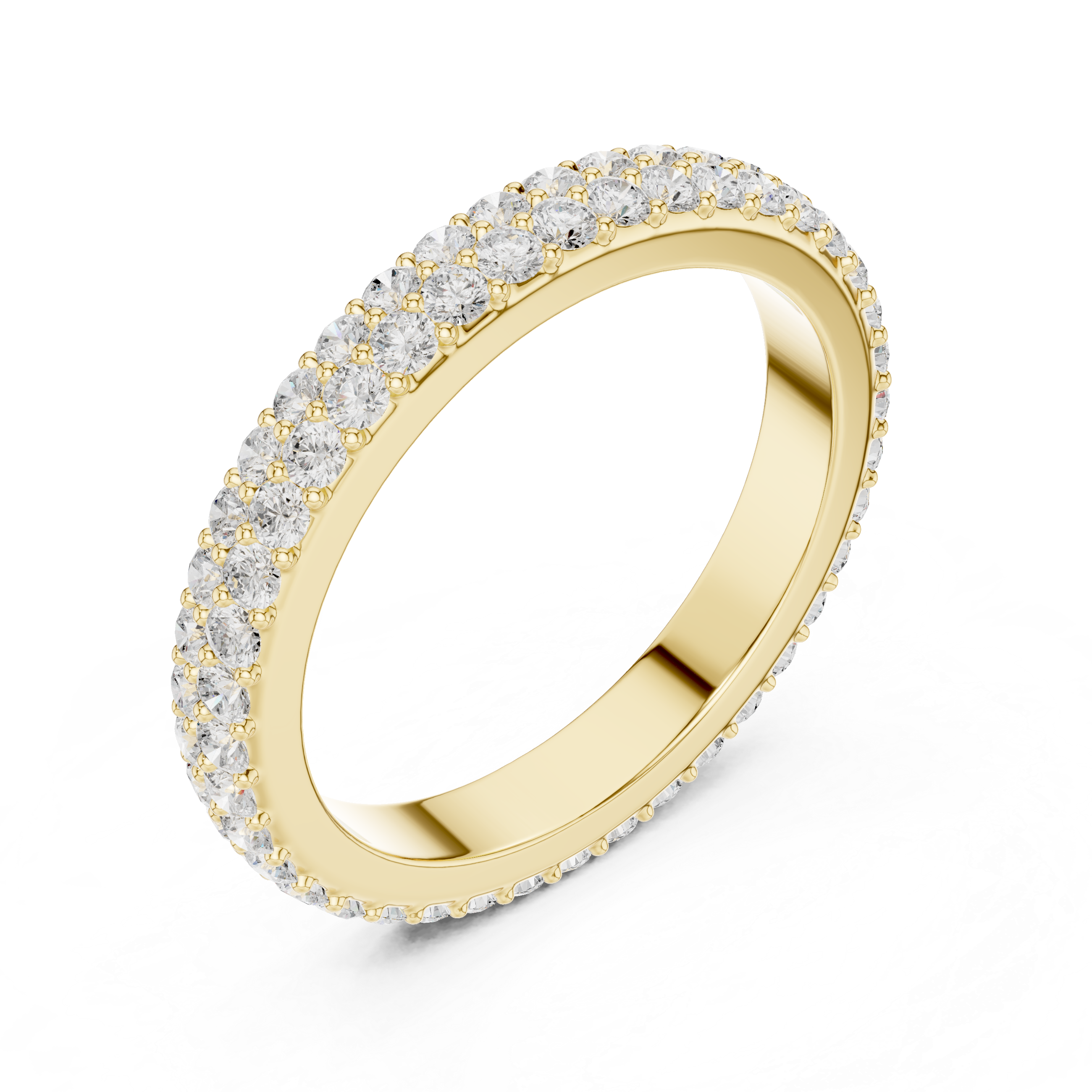Double Row Diamond Pavé Wedding Band