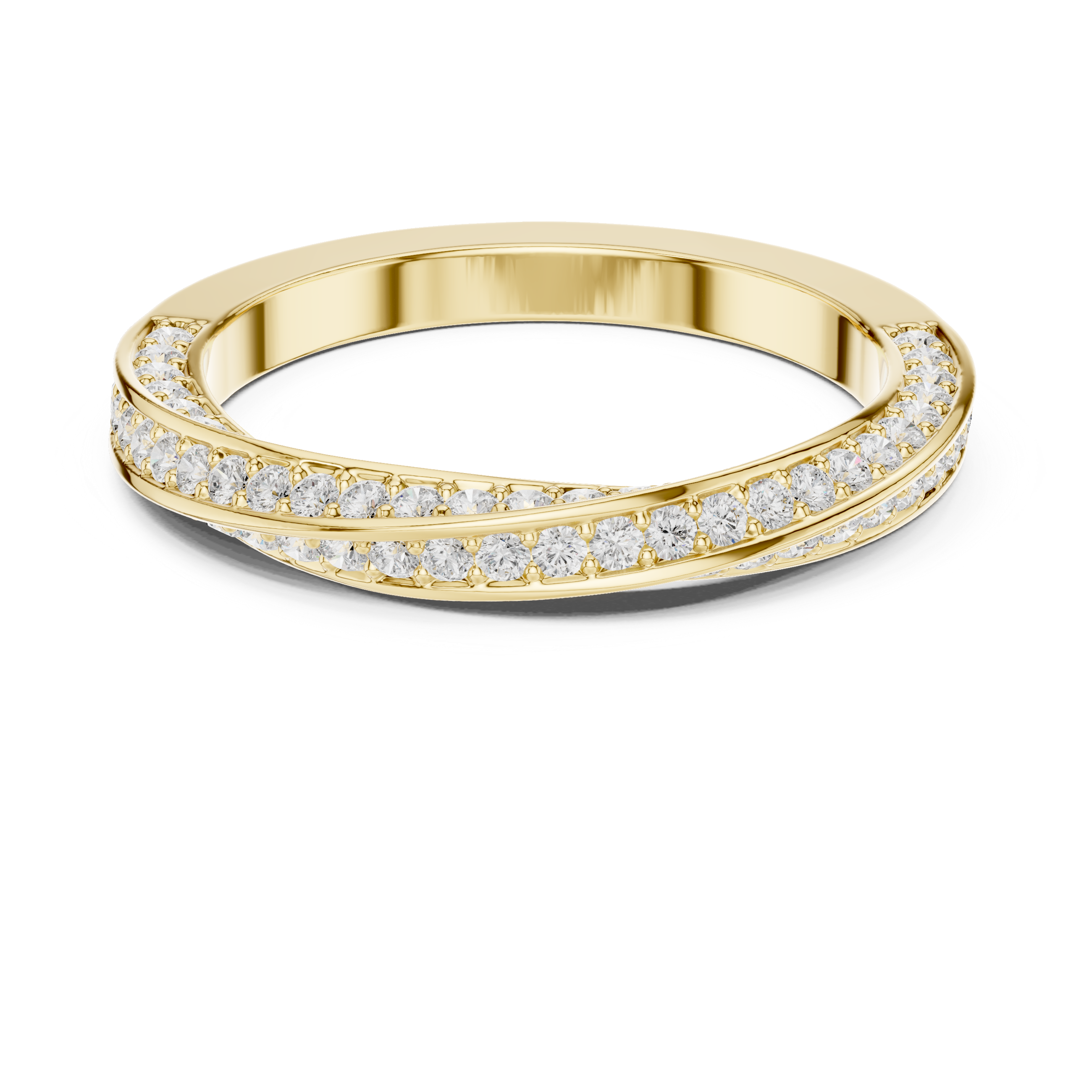 Twisted Diamond Pavé Wedding Band