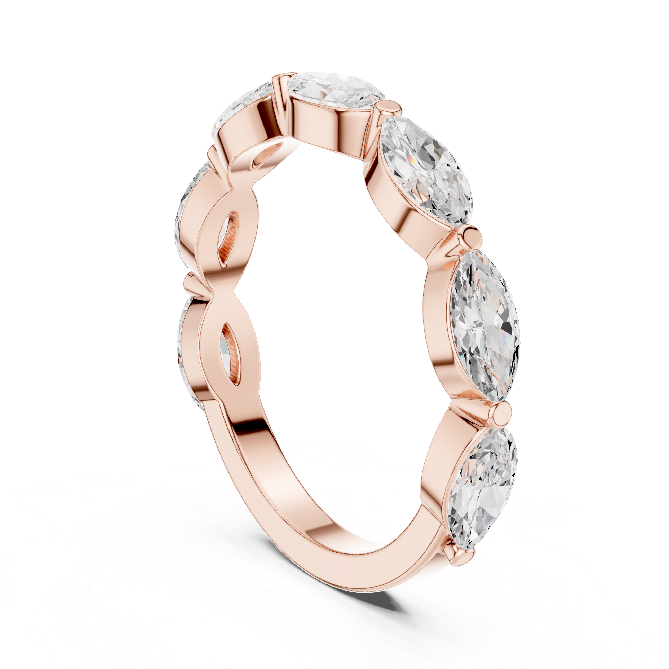 Marquise Diamond Wedding Band