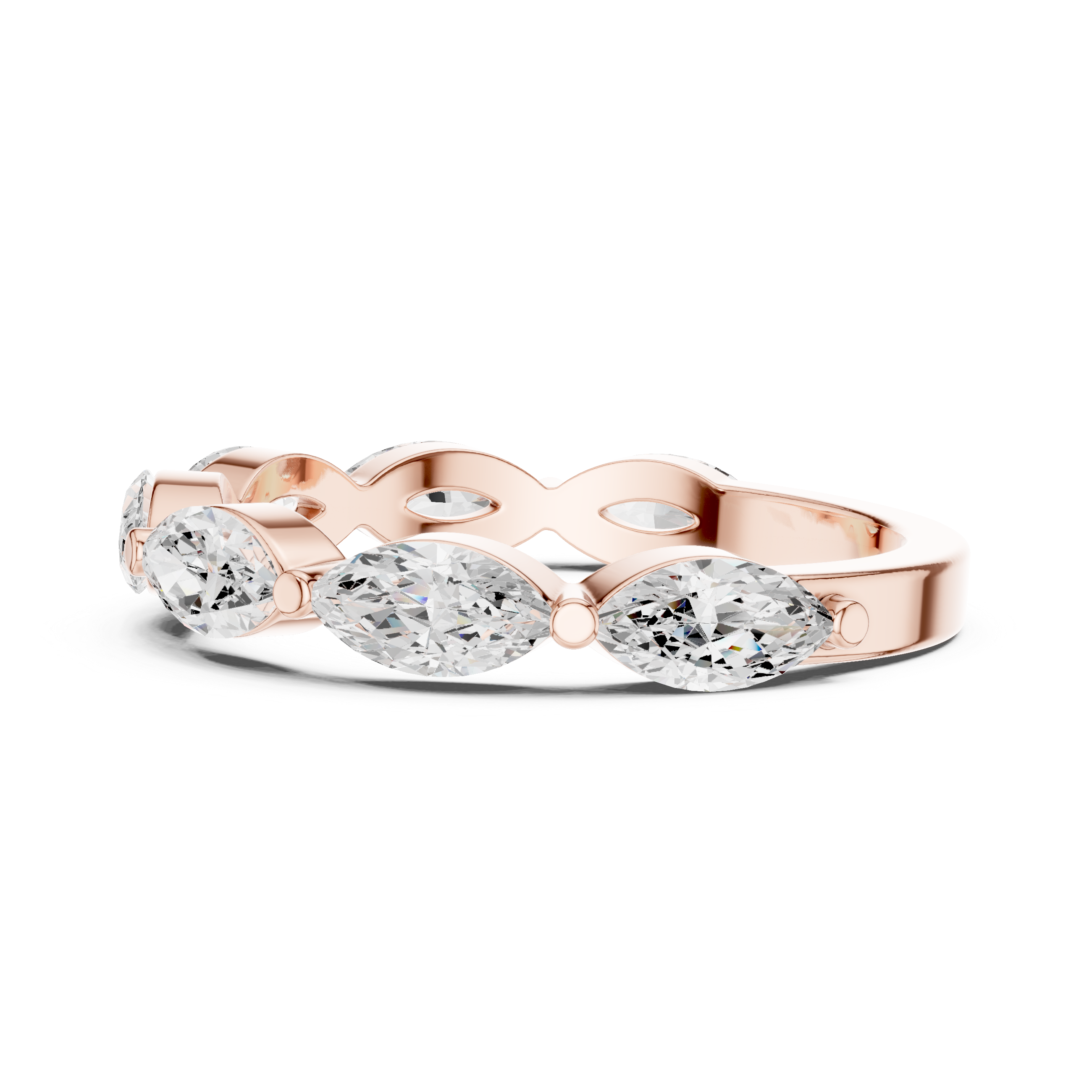 Marquise Diamond Wedding Band