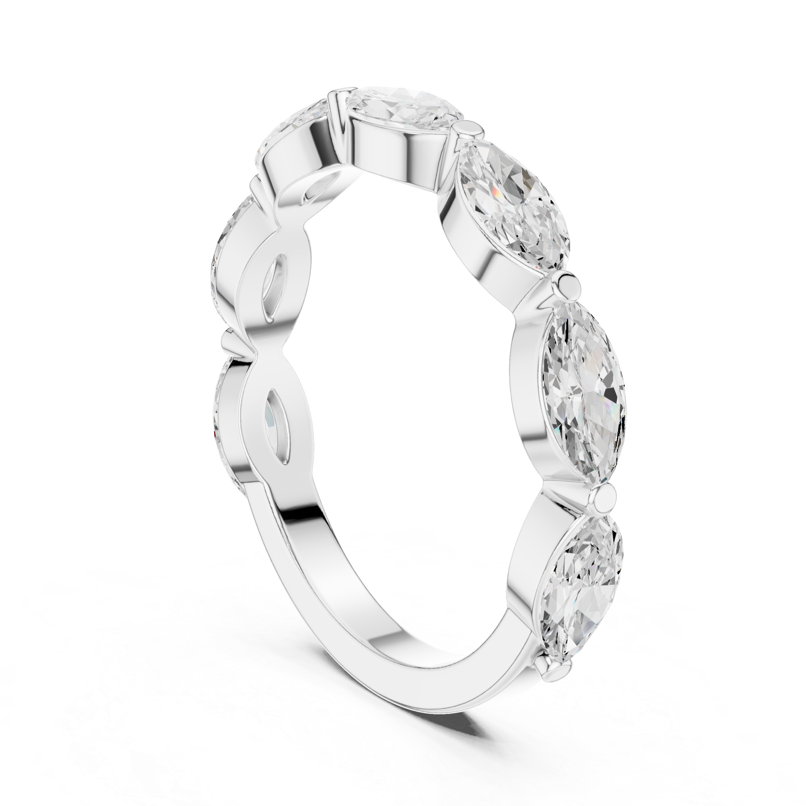 Marquise Diamond Wedding Band