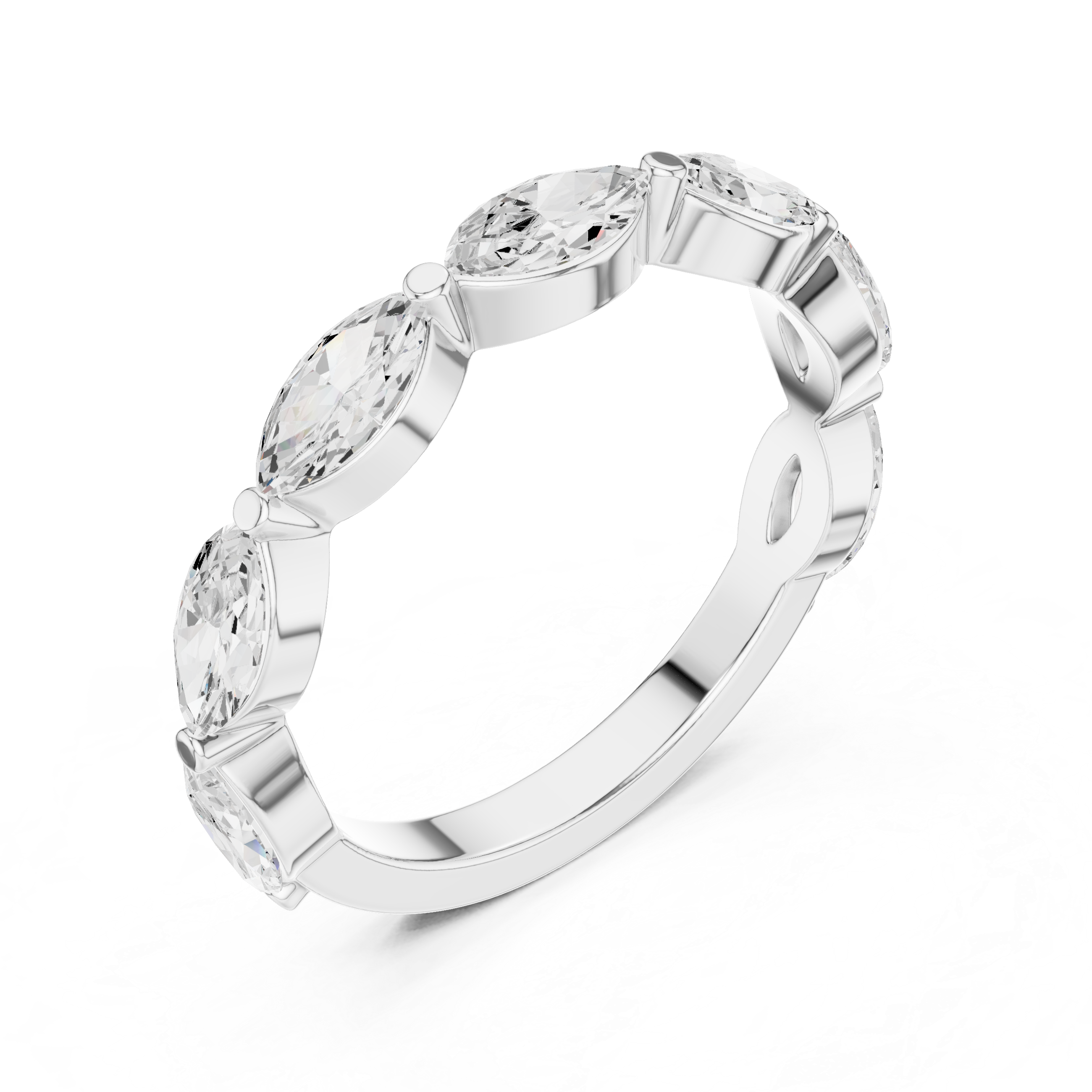Marquise Diamond Wedding Band
