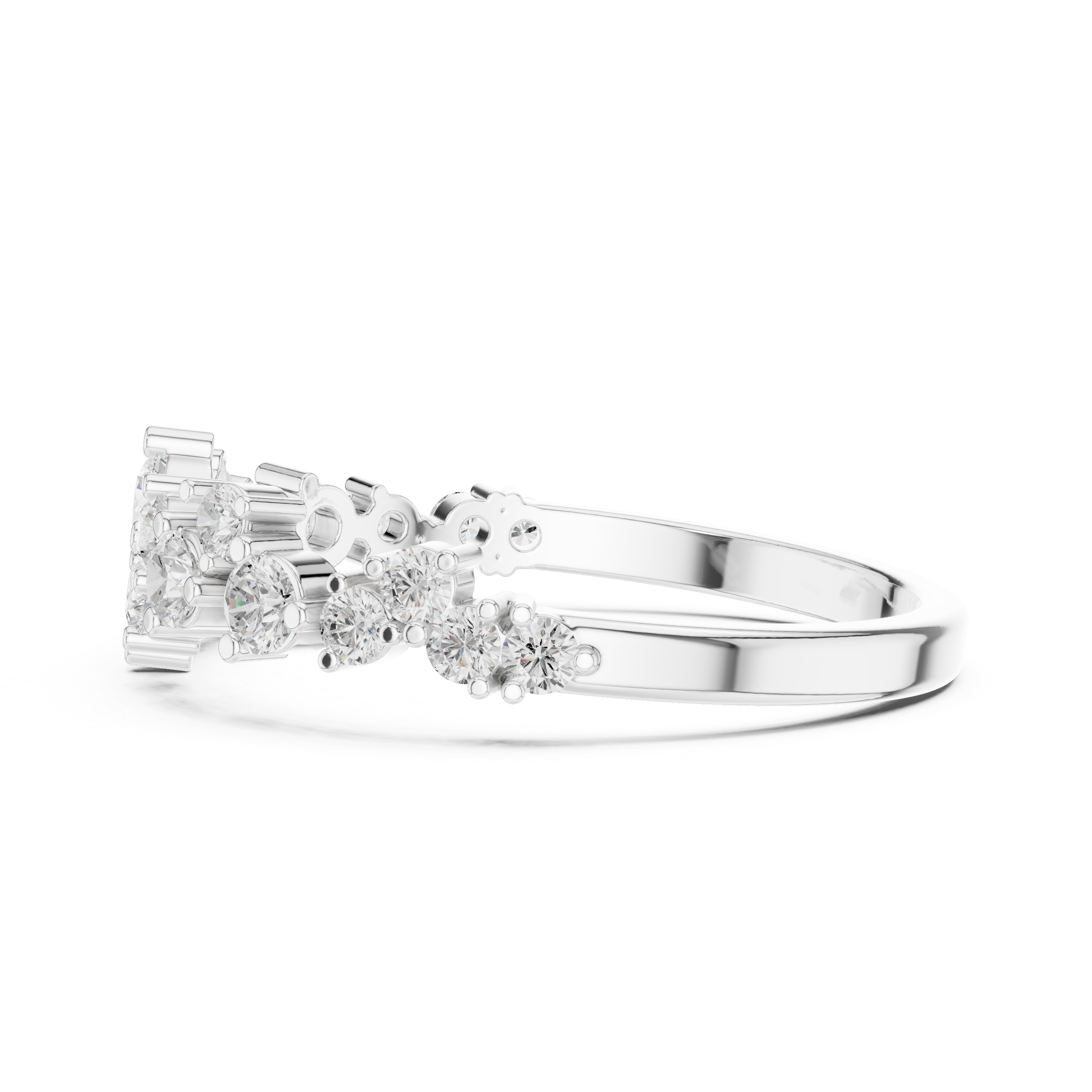 Round Diamond Cluster Wedding Ring