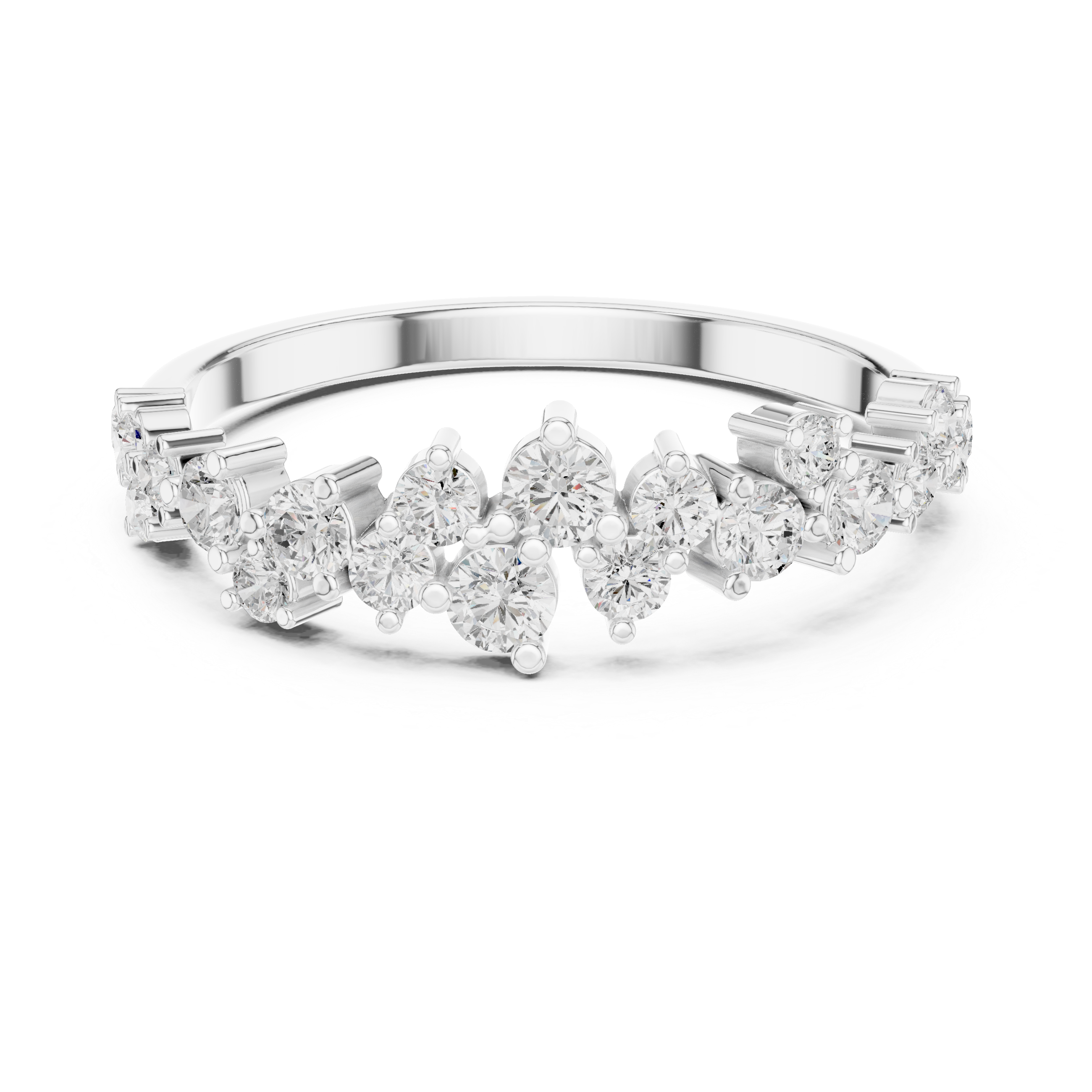 Round Diamond Cluster Wedding Ring