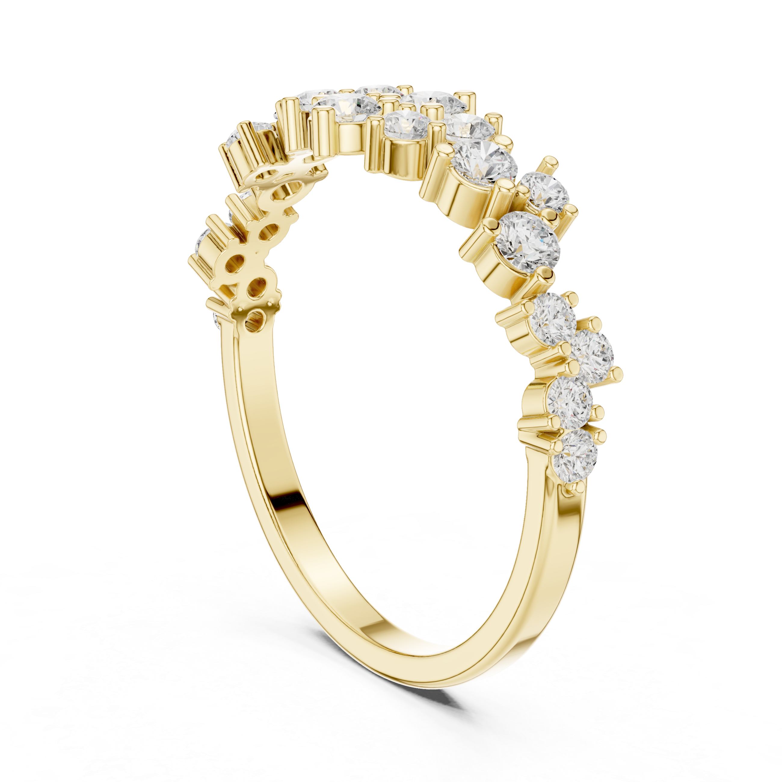 Round Diamond Cluster Wedding Ring