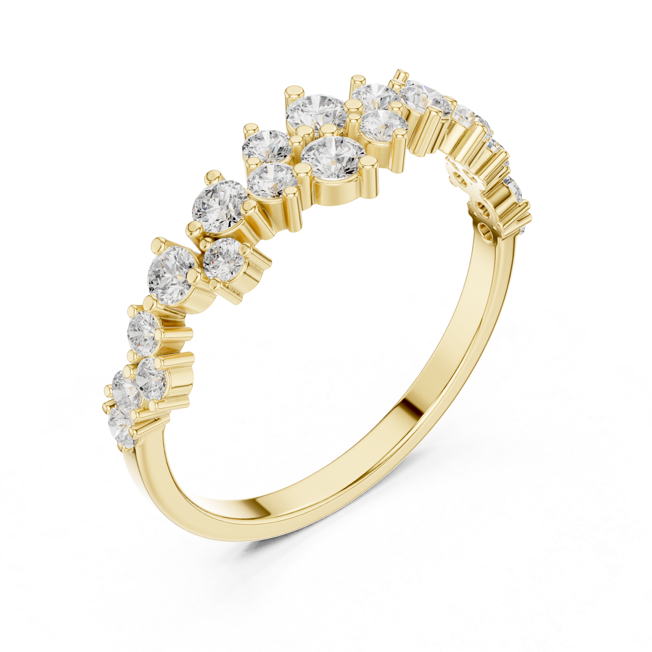 Round Diamond Cluster Wedding Ring