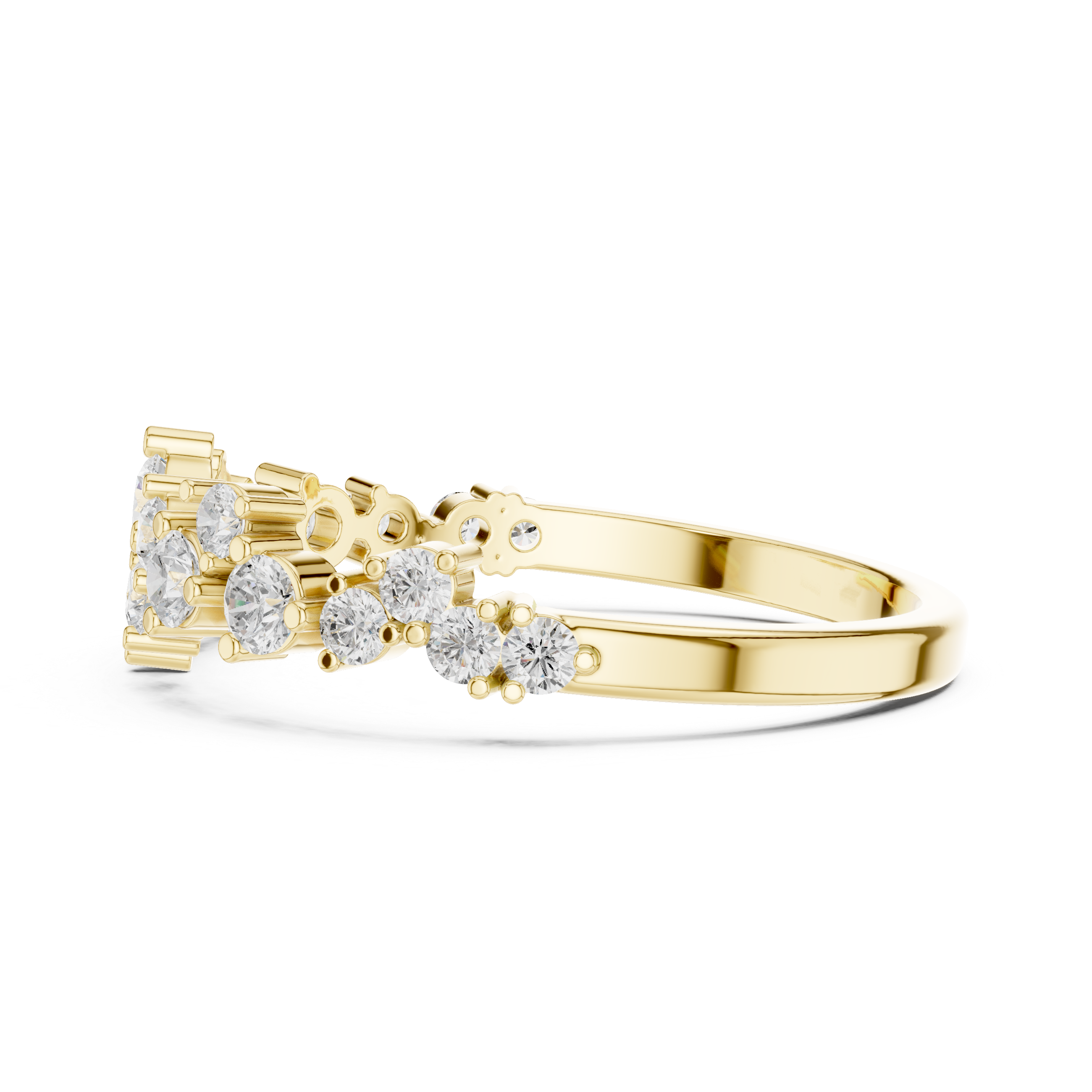 Round Diamond Cluster Wedding Ring