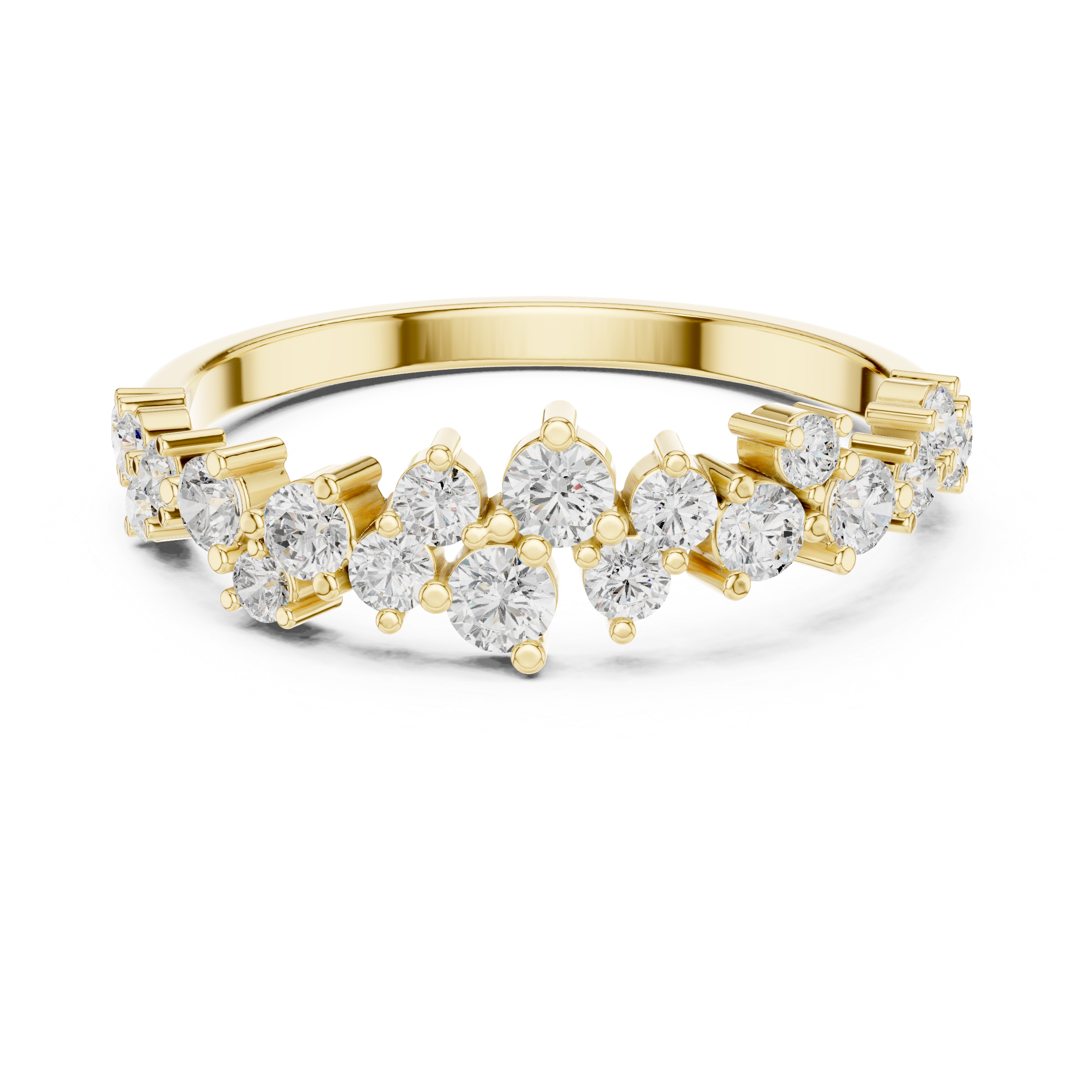 Round Diamond Cluster Wedding Ring