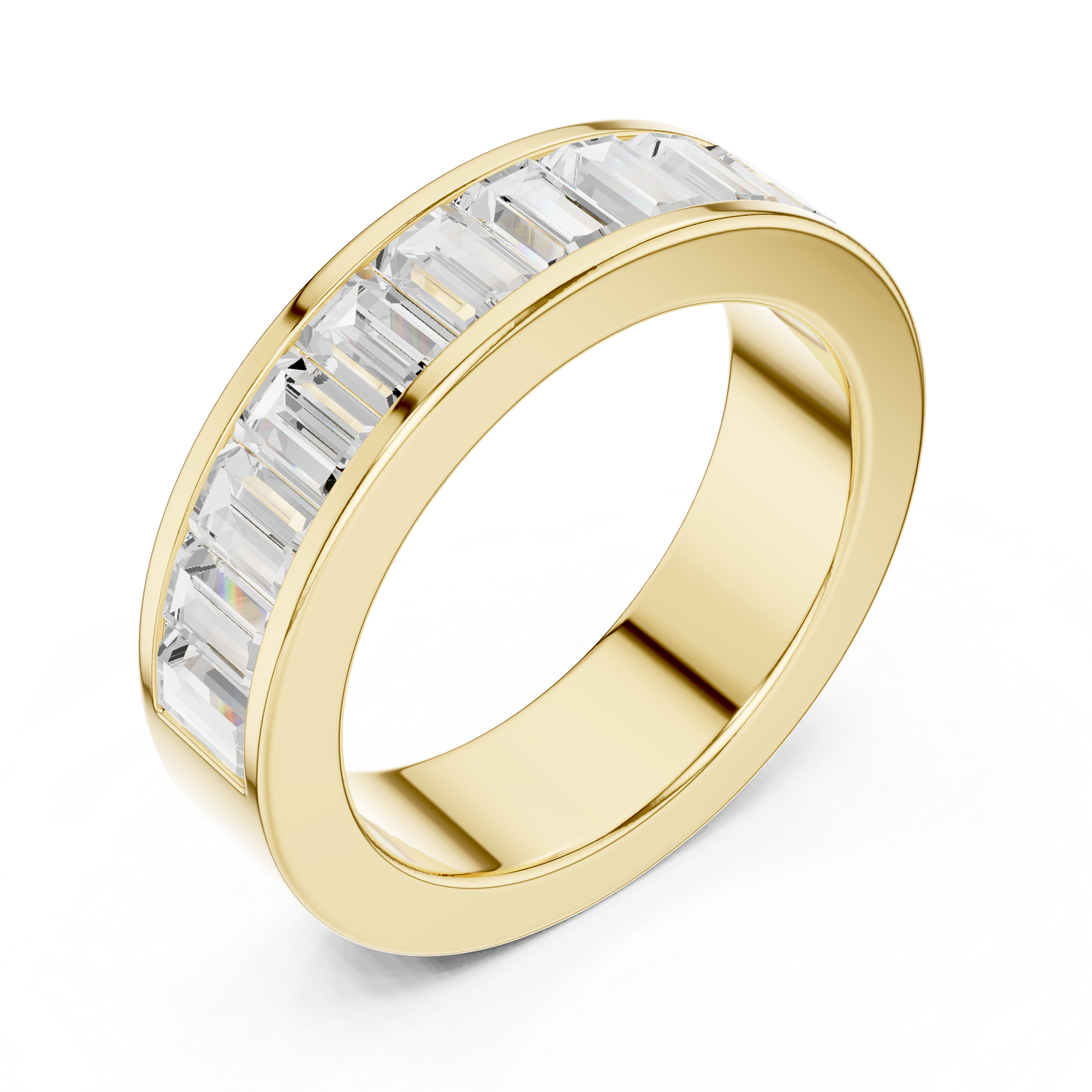 Channel Set Baguette Diamond Eternity Band